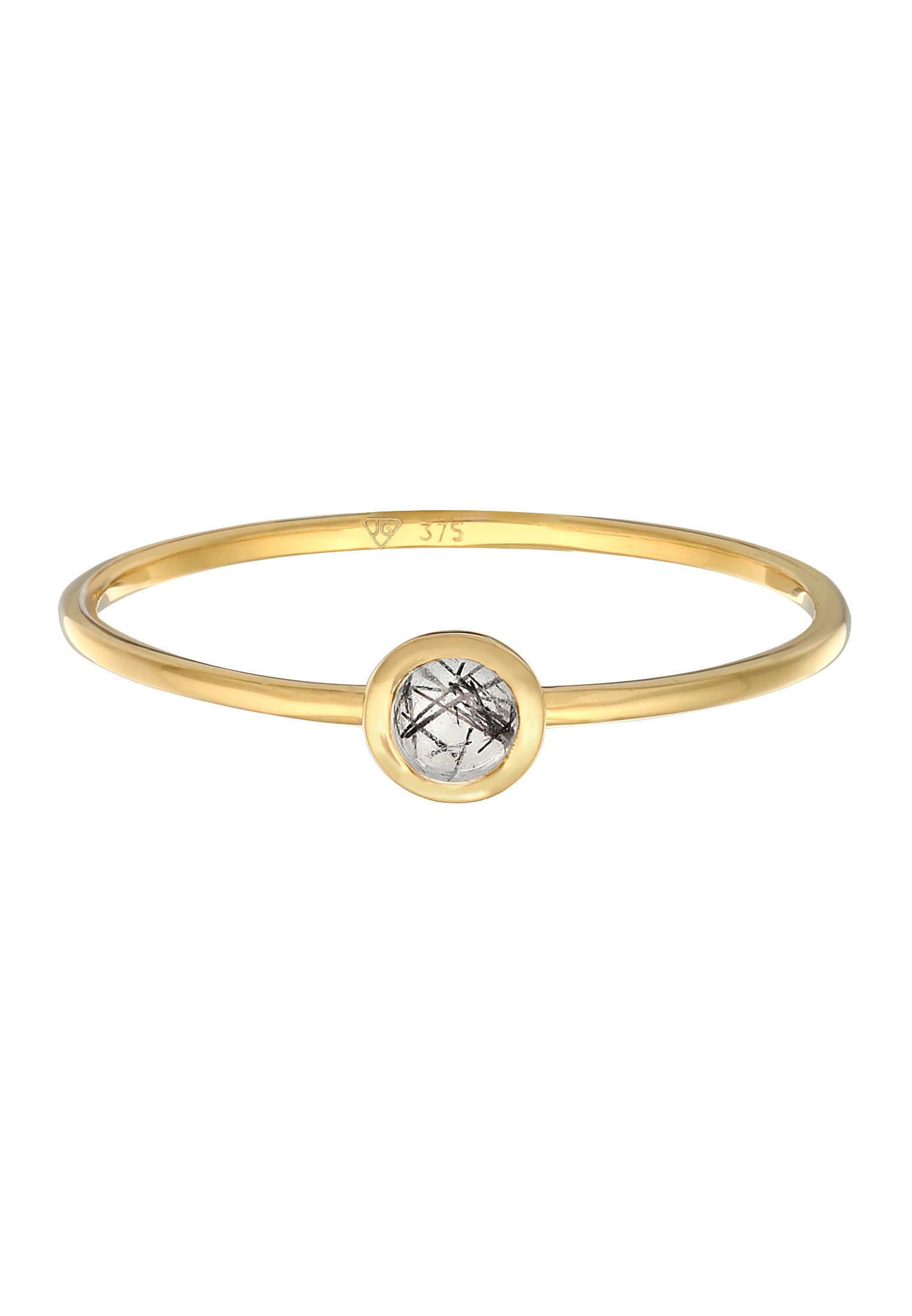 Elli Premium Silberring »Ring Solitär Mondstein Edelstein 375 Gelbgold«