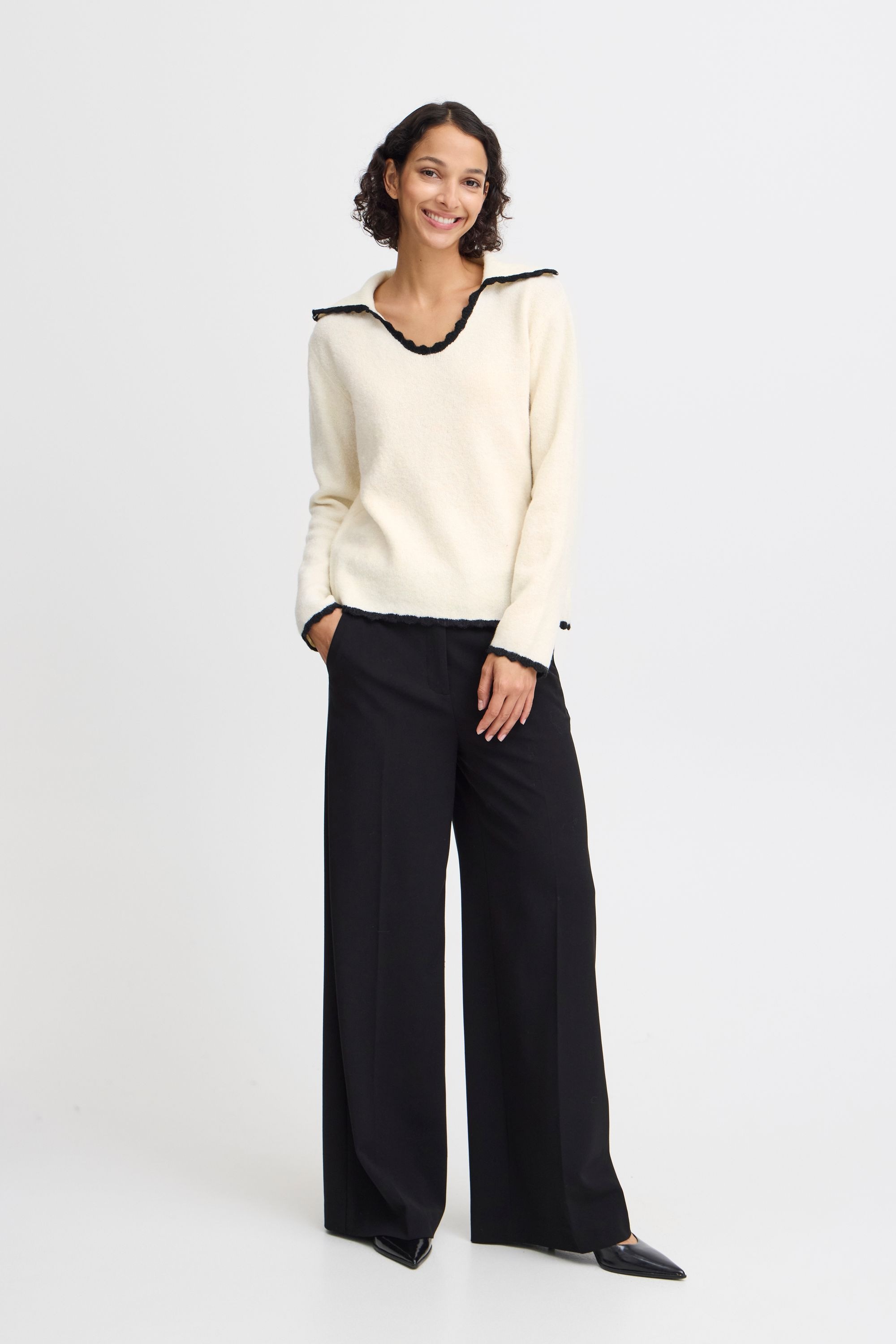 b.young Strickpullover »Strickpullover BYNINNA W. COLLAR -«