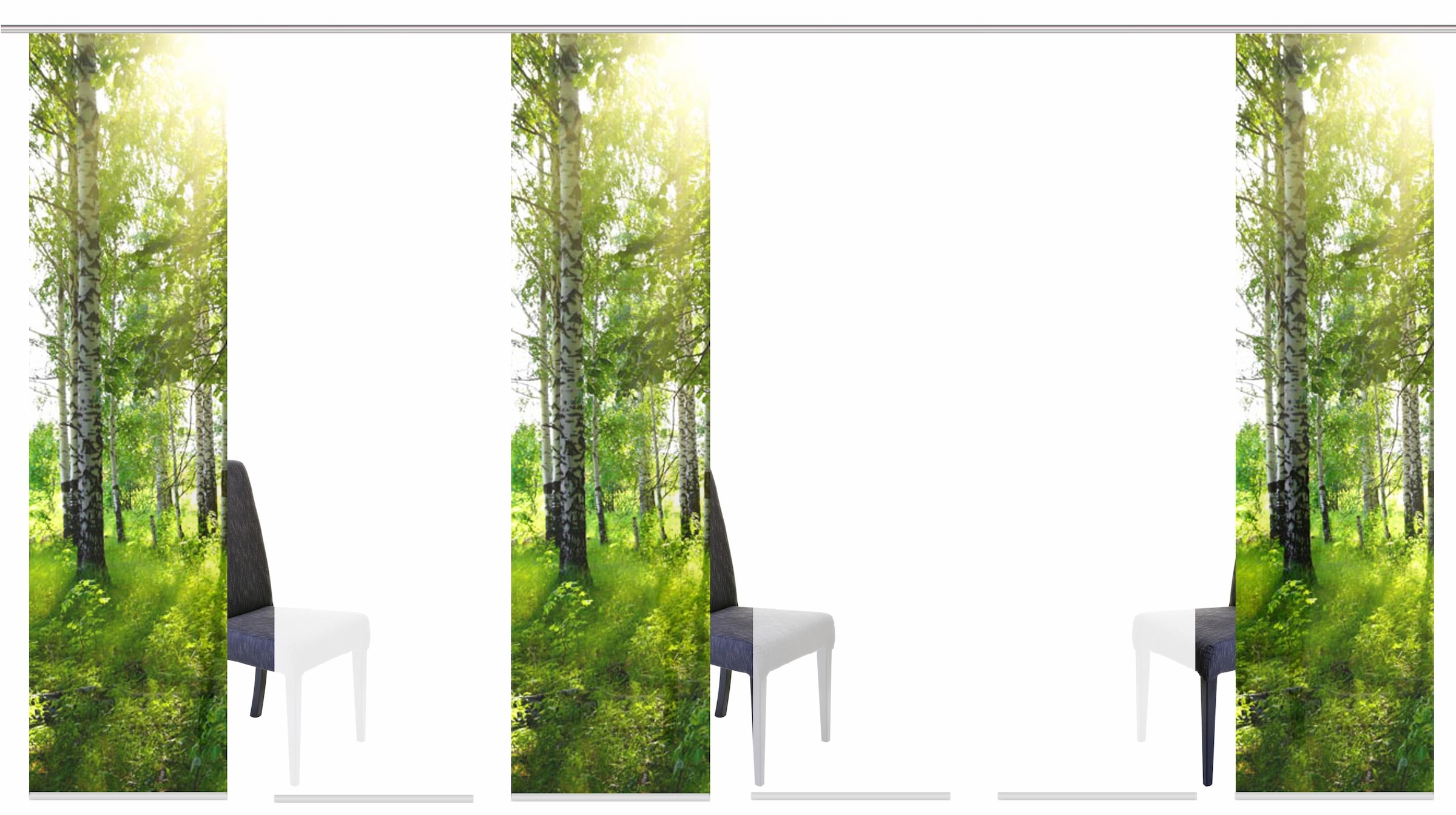 HOME WOHNIDEEN Schiebegardine »GALWAY« Klettband 6 Stk. tlg. HxB: 245x60, inkl. Befestigungszubehör