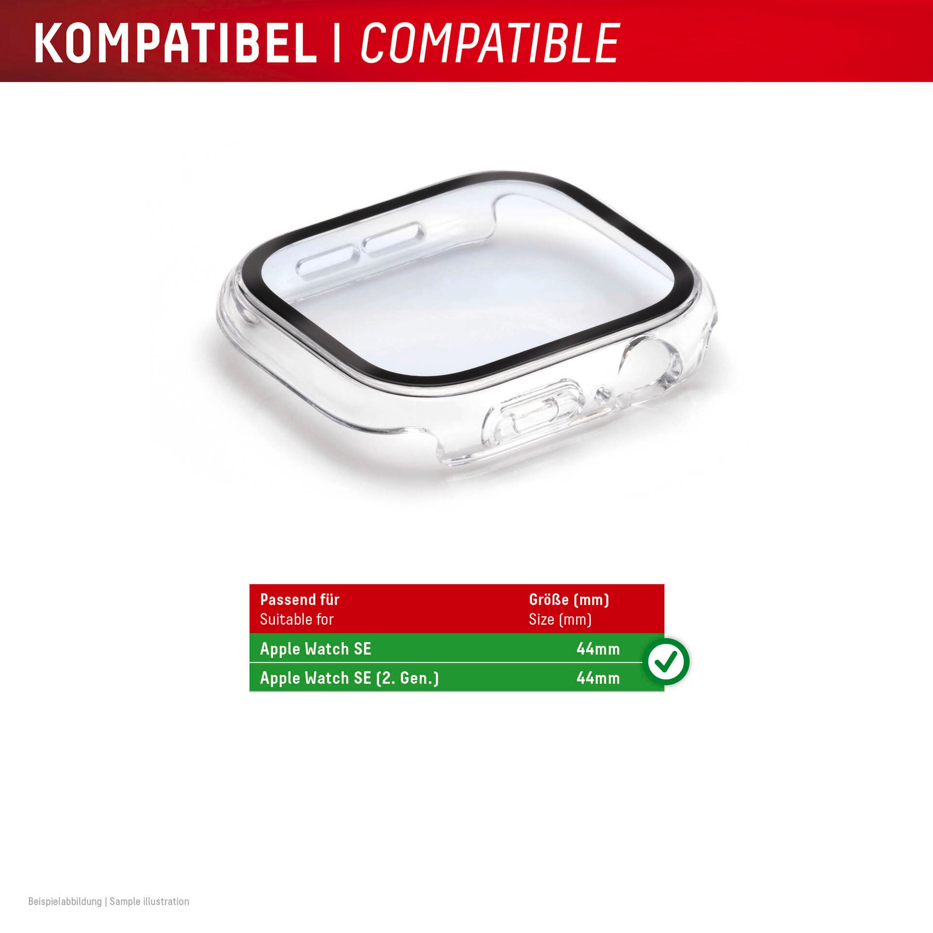 Displex Displayschutzglas »Smartwatch Glass All-In-One Protector Full Body«, für Apple Watch SE(2) 44 mm, Displayschutzfolie, Schutzfolie, Bildschirmschutz, kratz- & stoßfest