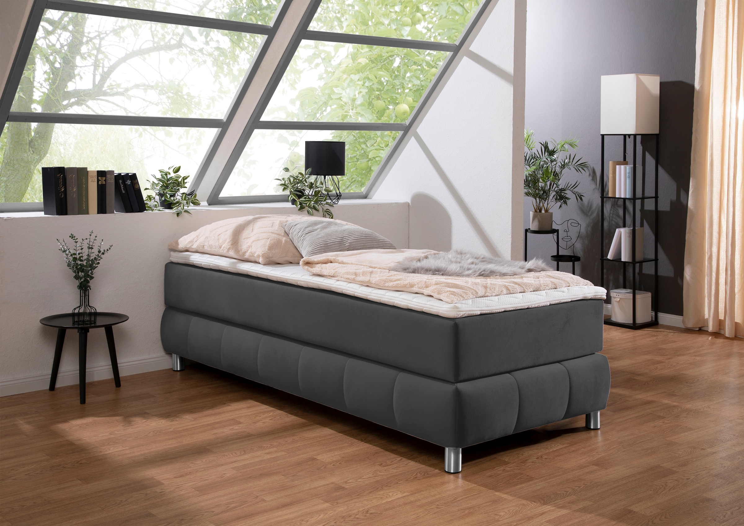 Home affaire Boxspringbett »Salo« Ohne Kopfteil, inkl. Topper, auch in Überlänge 220 cm