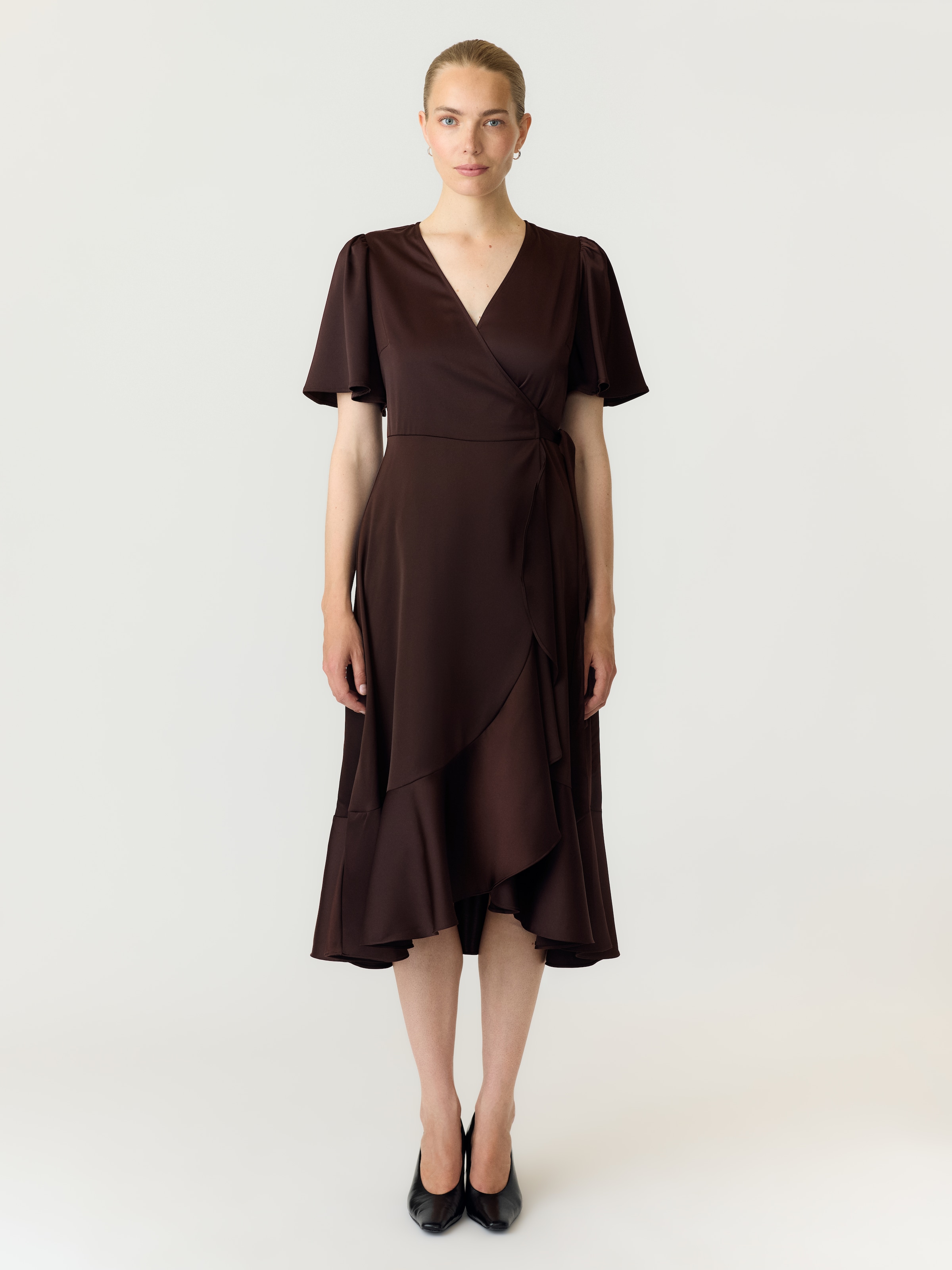 Y.A.S Wickelkleid »YASTHEA 2/4 MIDI WRAP DRESS S. NOOS« Materialmix, regular fit