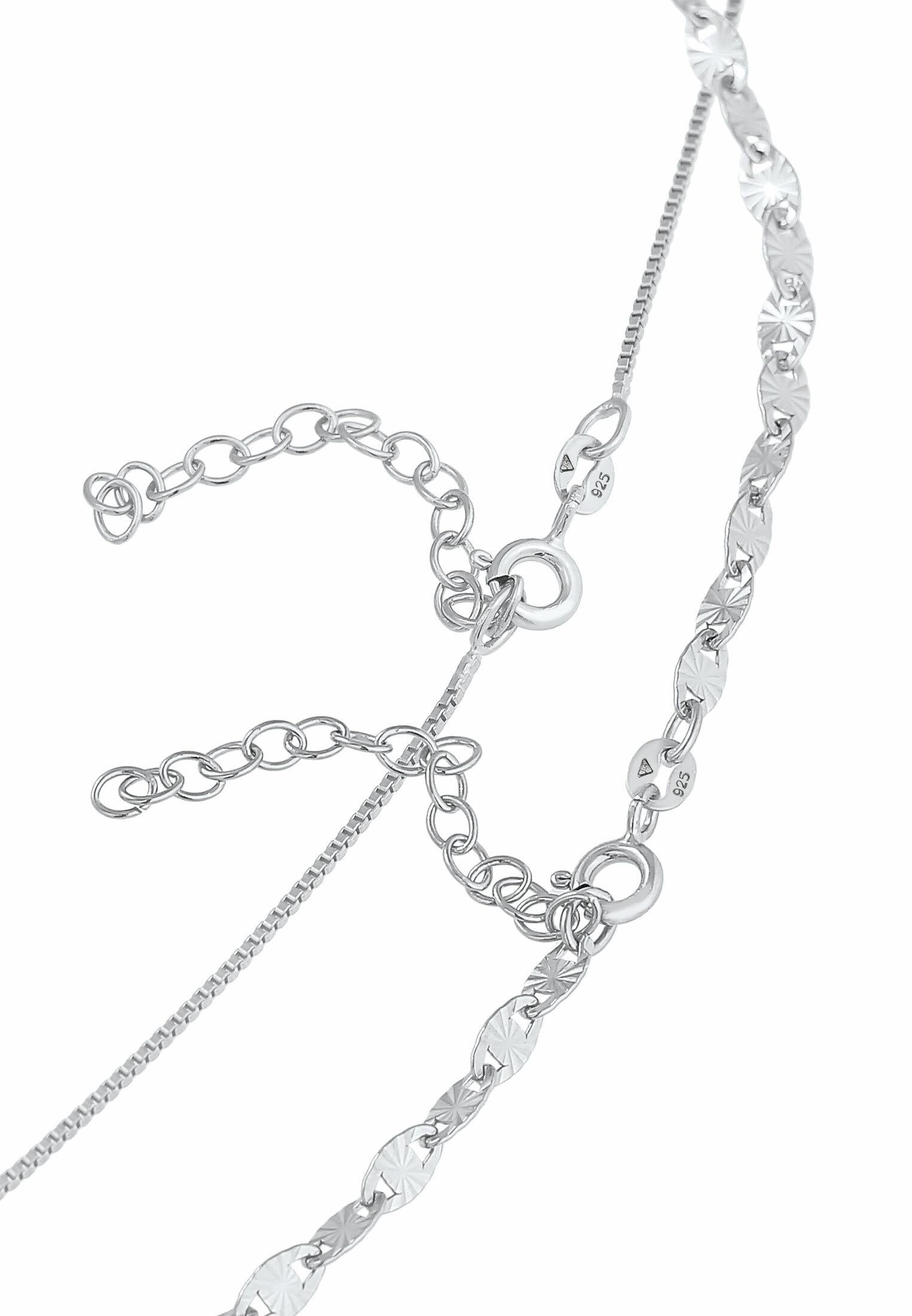 Elli Ketten-Set »Halskette Choker Venezianer Plättchen 2er Set 925 Silber«