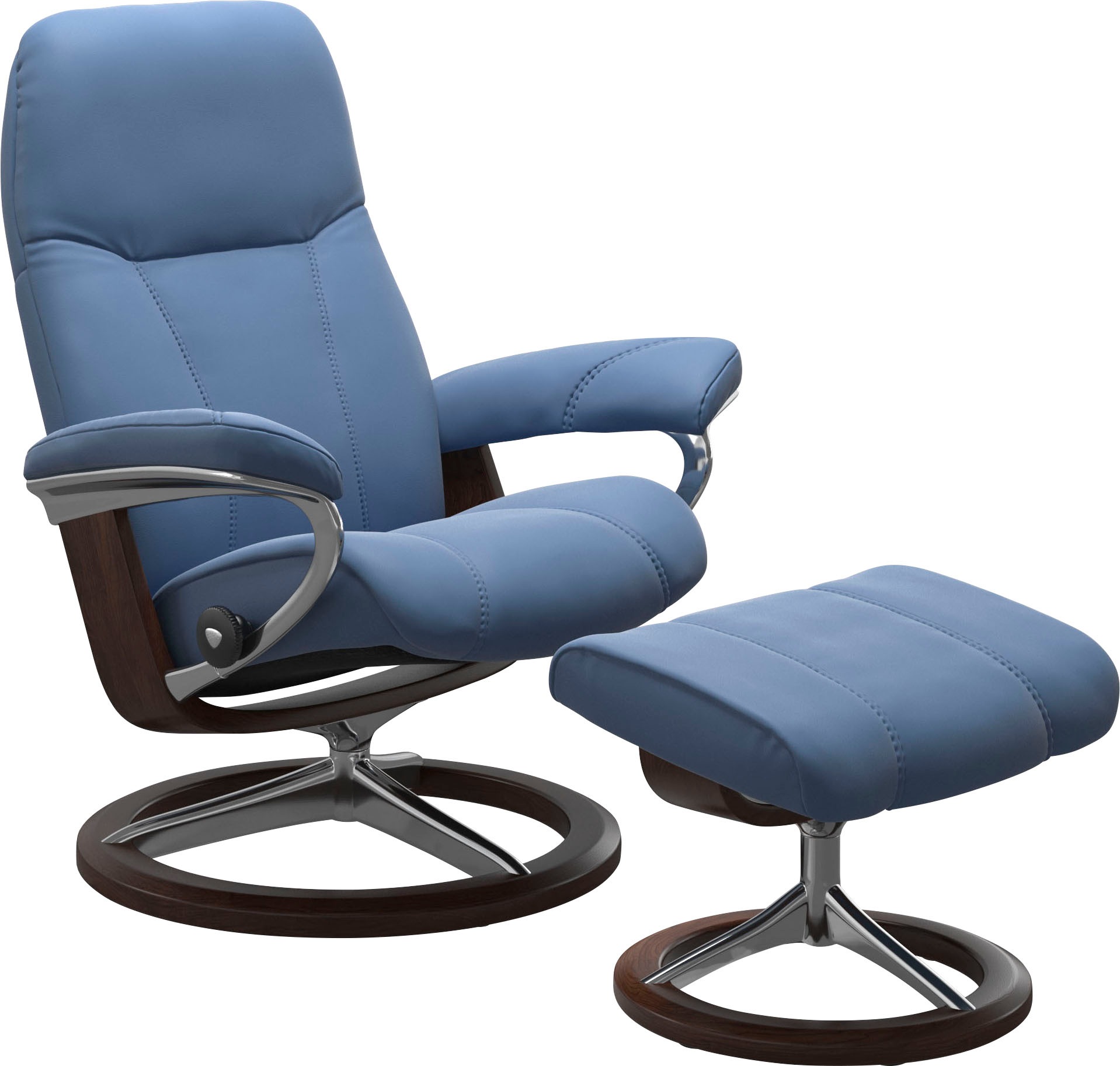 Stressless® Relaxsessel »Consul«, (Set, Relaxsessel mit Hocker), mit Hocker, mit Signature Base, Größe S, Gestell Eiche