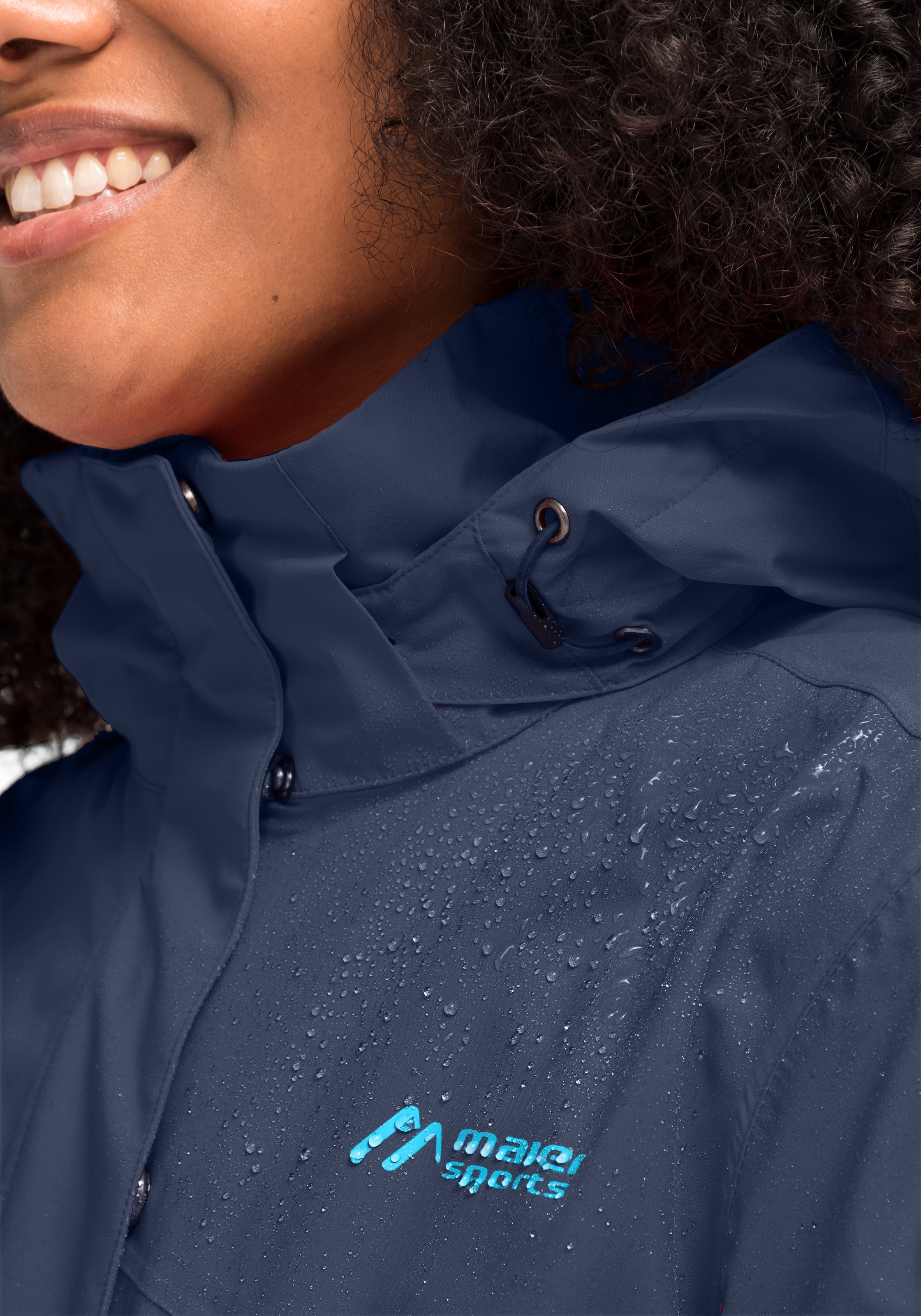Maier Sports Outdoorjacke »Metor rec W«, Damen Regenjacke wasserdicht mit Kapuze, 2 Taschen außen, Innentasche