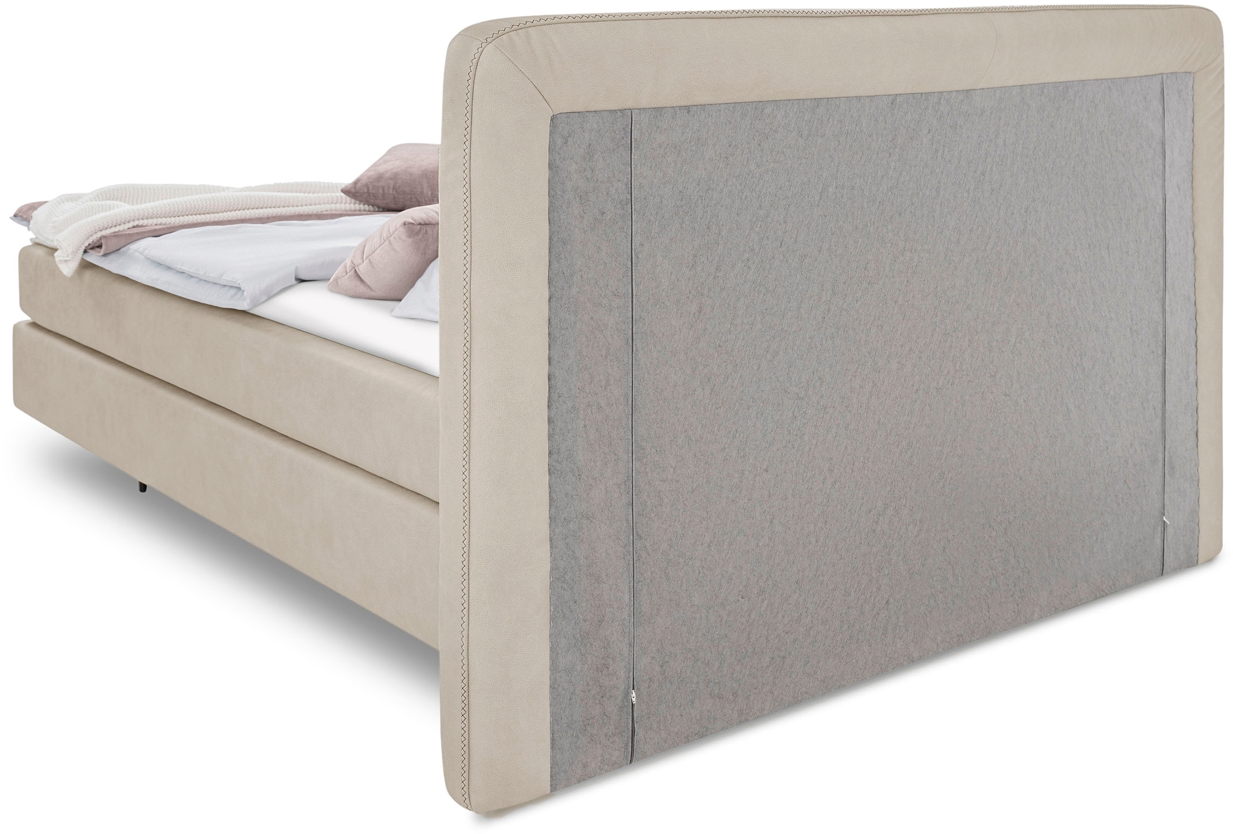 Birkenstock Boxspringbett »Calan«, Kopfteil mit Kreuzstichziernaht, in unterschiedlichen Ausführungen