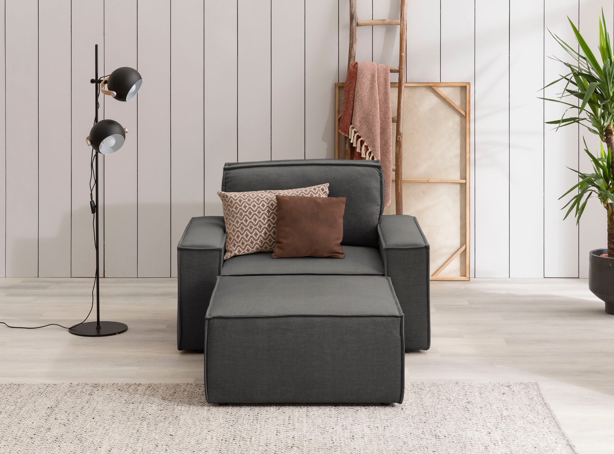 Home affaire Sessel »SHERWOOD« Loveseat und Hocker im Set, passend zur Polster-Serie SHERWOOD