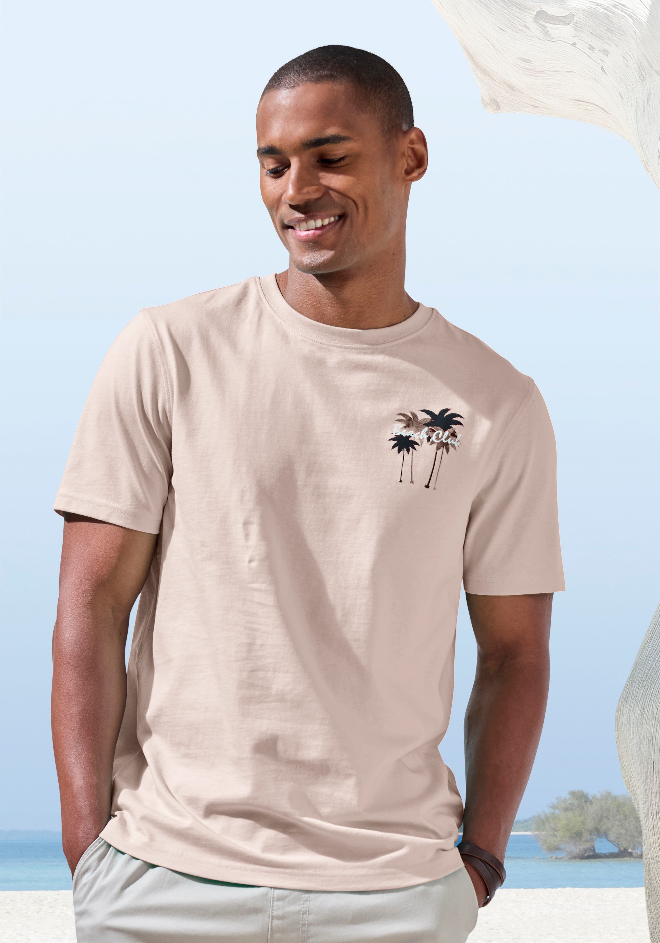 Beachtime T-Shirt »mit großem Rückenprint« Regular-Fit, mit Print vorn und hinten