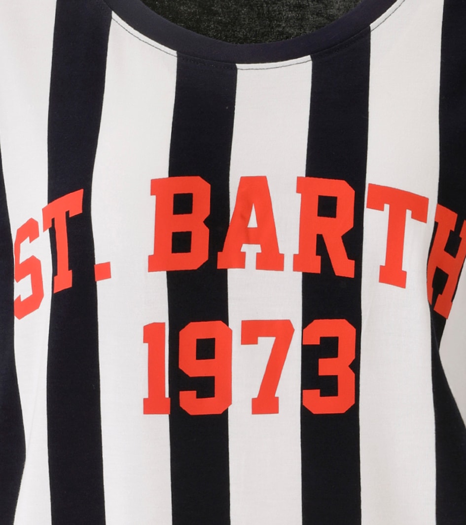 Aniston CASUAL T-Shirt mit Foliendruck auf dem gestreiften Vorderteil - NEUE KOLLEKTION