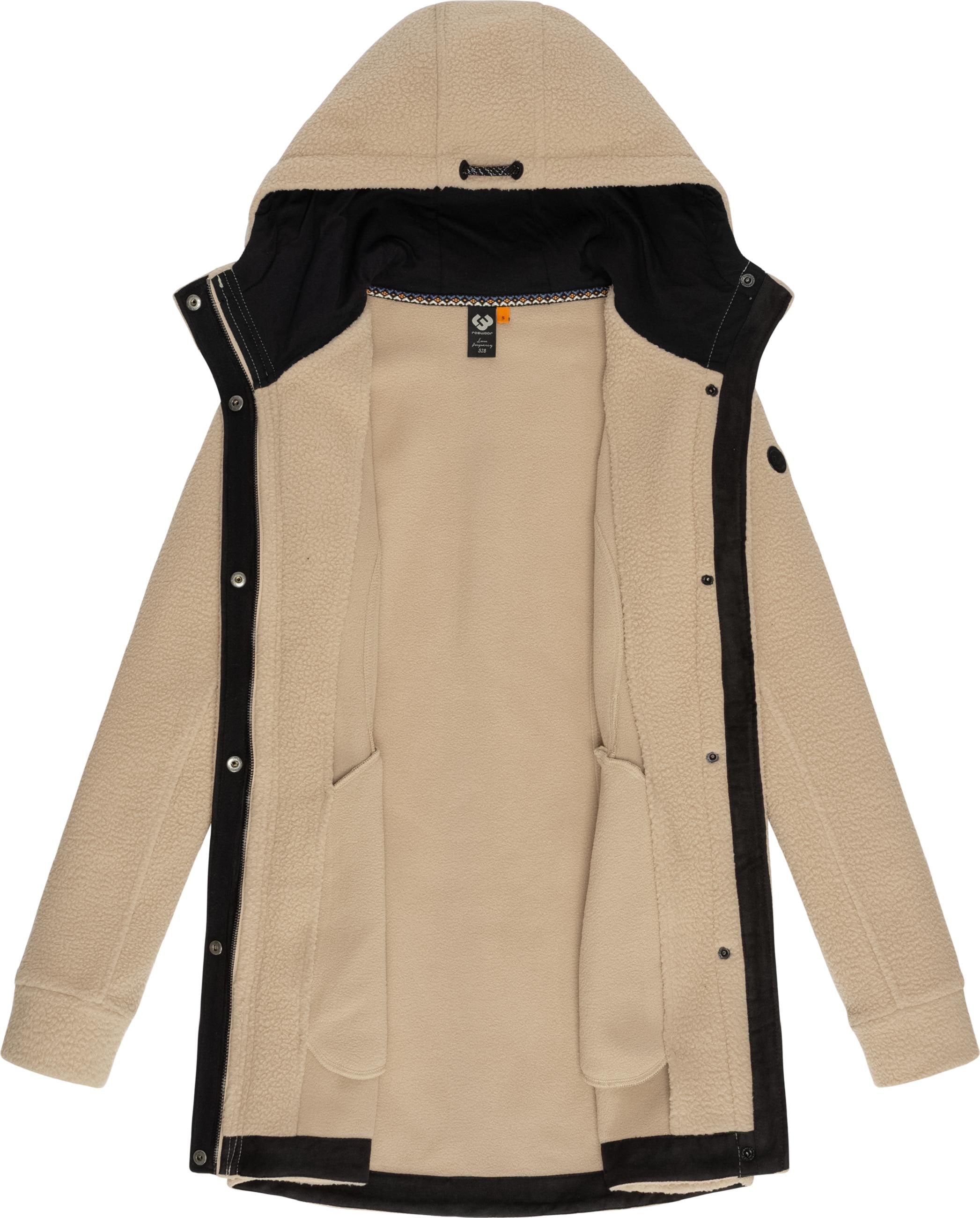 Kapuzensweatjacke »Fellimitatmantel Letti Teddy-Fleece«, Kuschelig weicher Teddyfleece-Mantel