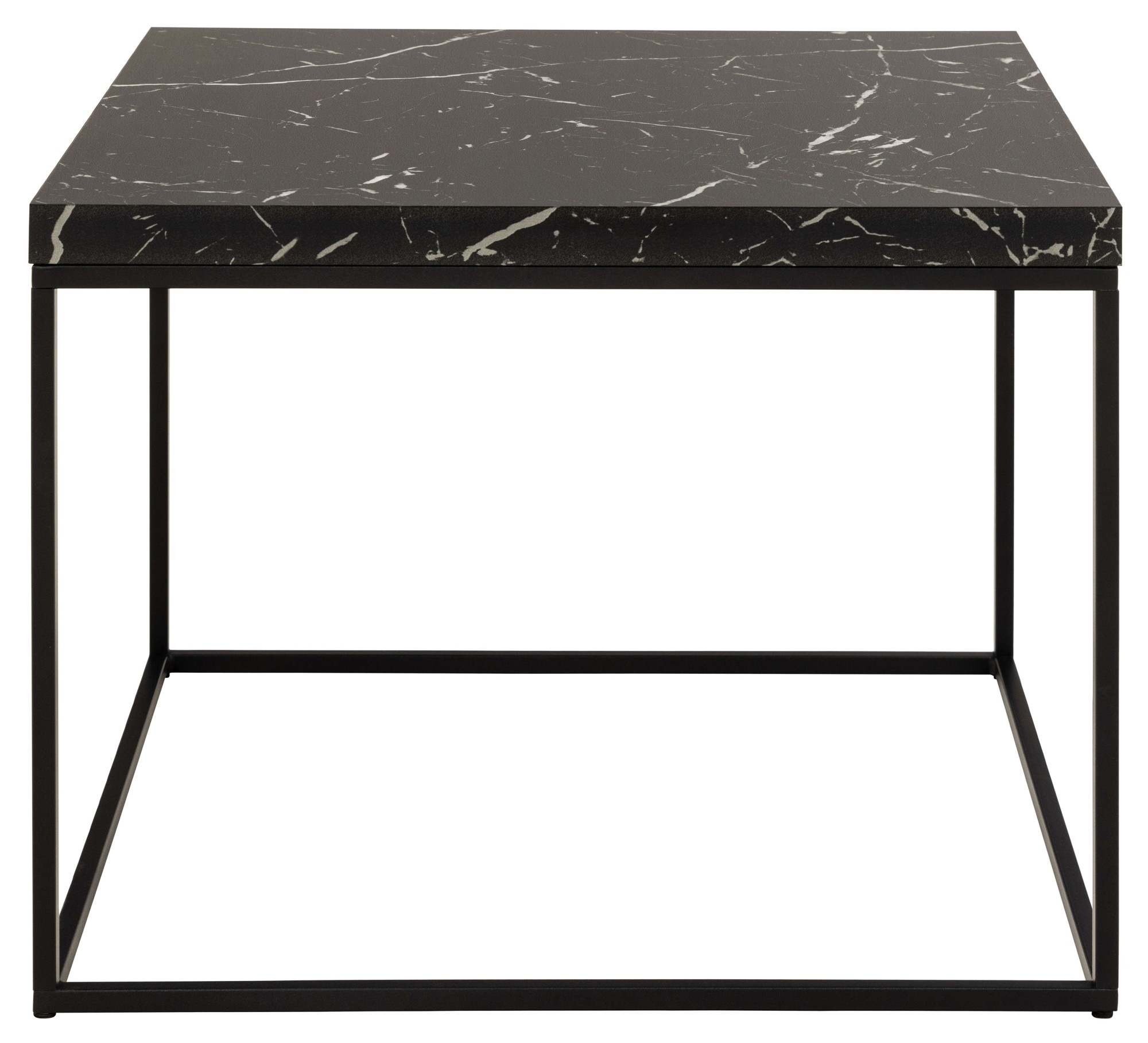ACTONA GROUP Couchtisch »Barossa Wohnzimmertisch, Beistelltisch, Quadratisch, Sofatisch,«, Steinoptik, schwarze Stahlbeine, in mehreren Varianten, B: 60 cm