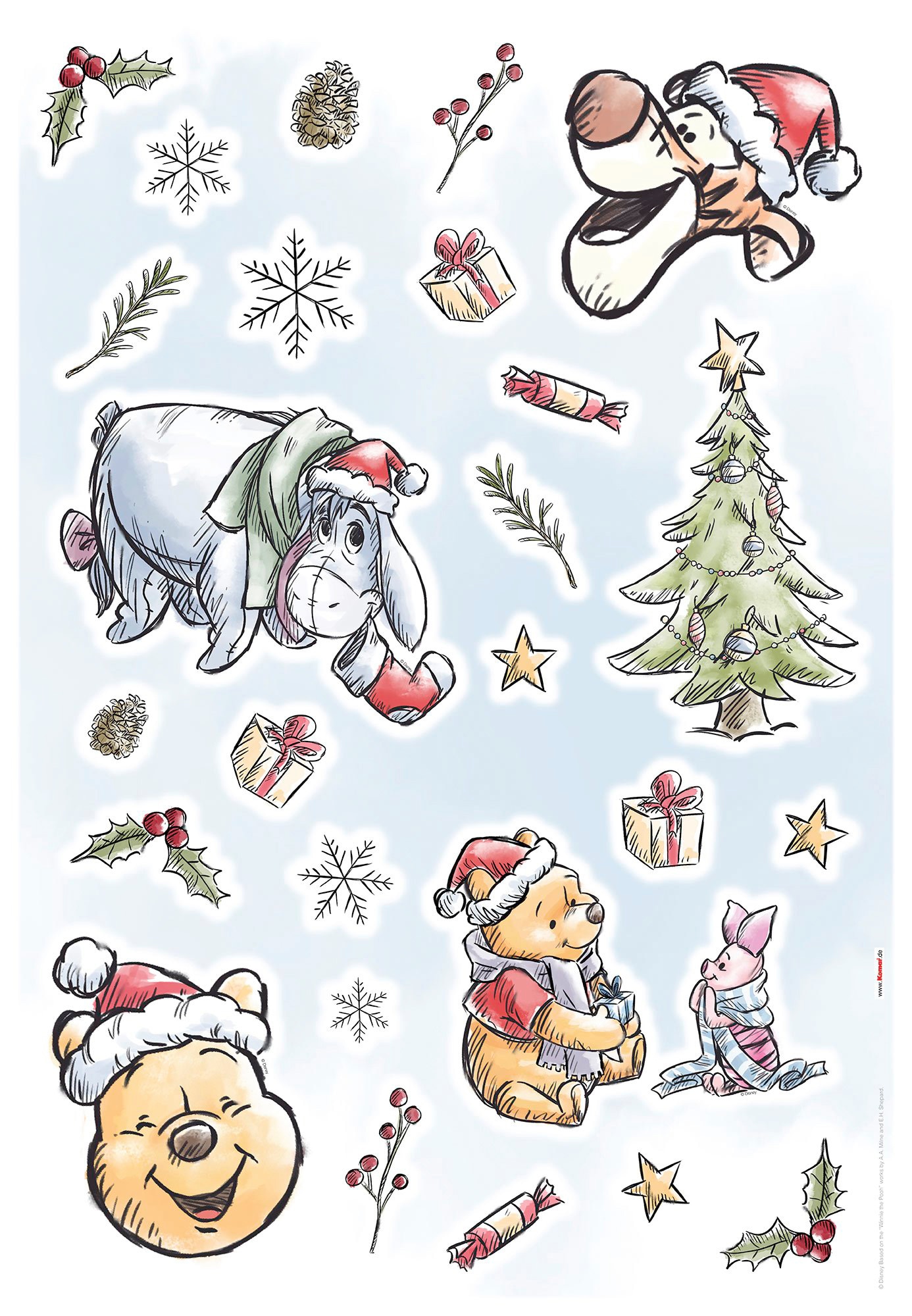 (Breite Christmas«, Wandsticker online Garantie Pooh mit selbstklebendes 3 Wandtattoo XXL cm Jahren kaufen Komar x »Winnie | 50x70 Höhe),
