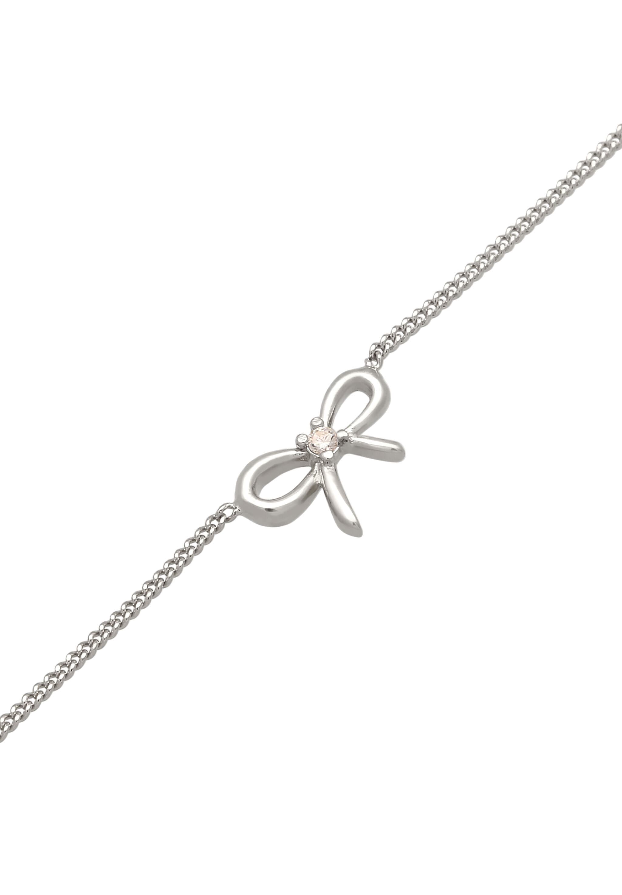 Elli Choker »Halskette Choker Schleife Zirkonia Weiß 925 Sterling Silber«