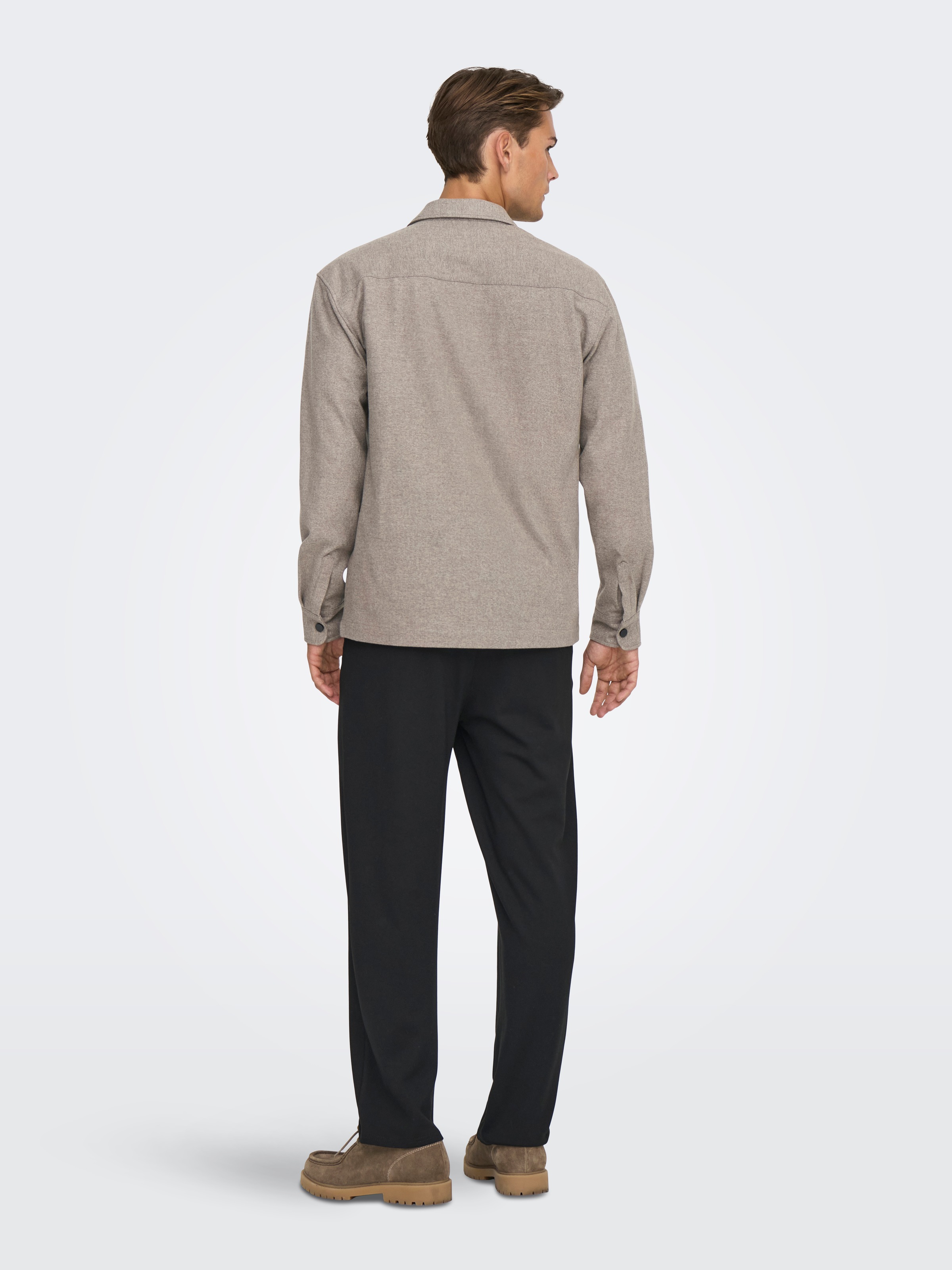 ONLY & SONS Langarmhemd »ONSMARK BRUSHED 0353 OVERSHIRT« Materialmix, regular fit