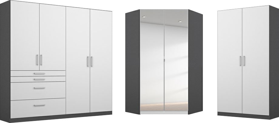 rauch Schrank-Set »Kleiderschrank Schrank Garderobe Garderobenschrank Eckschrank HOMBURG«, viel Stauraum, oberer Schubkasten mit Einteilung MADE IN GERMANY