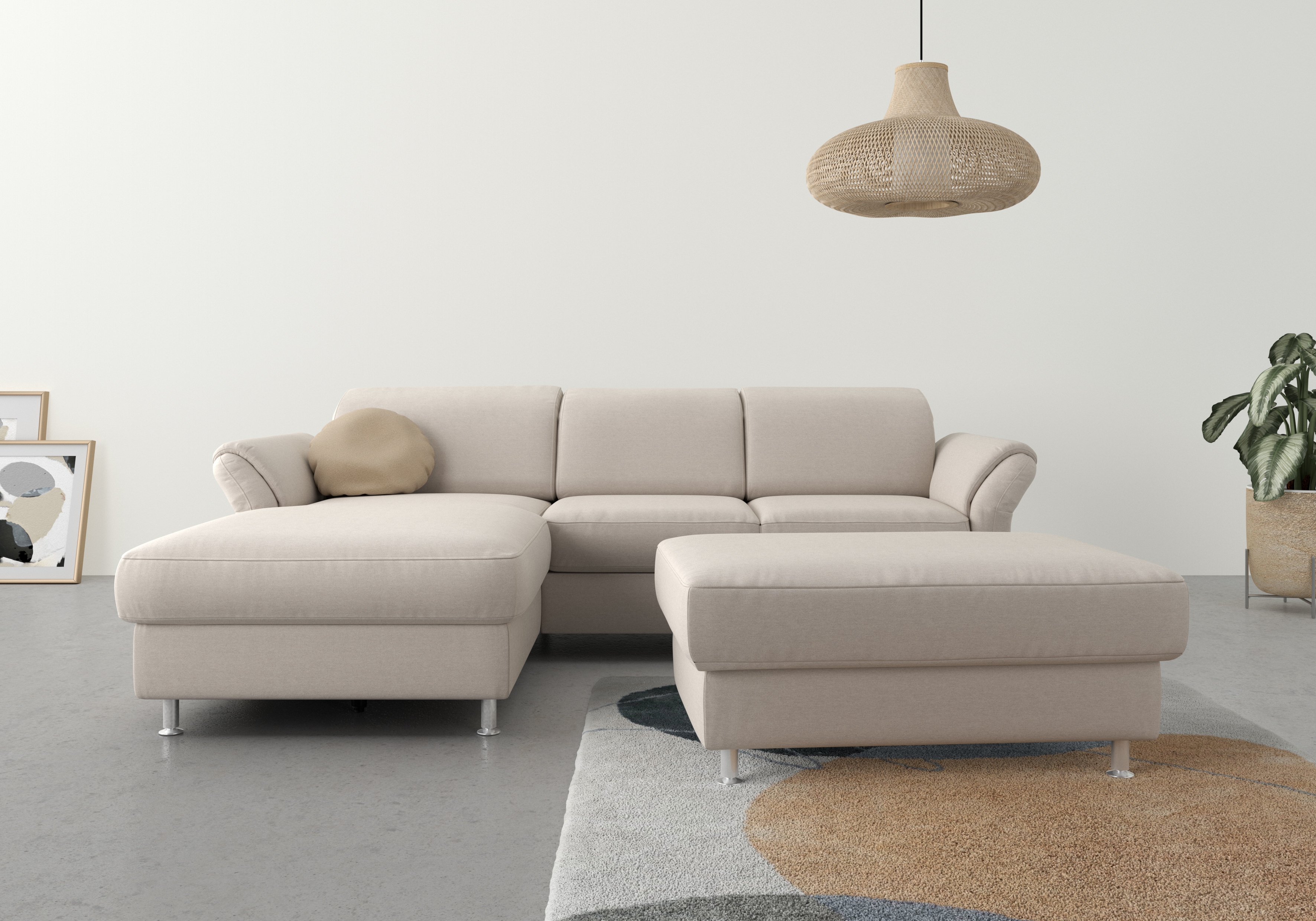 sit&more Ecksofa "Apulia L-Form" wahlweise Schlaffunktion, Bettkasten und Kopf- und Armteilverstellung