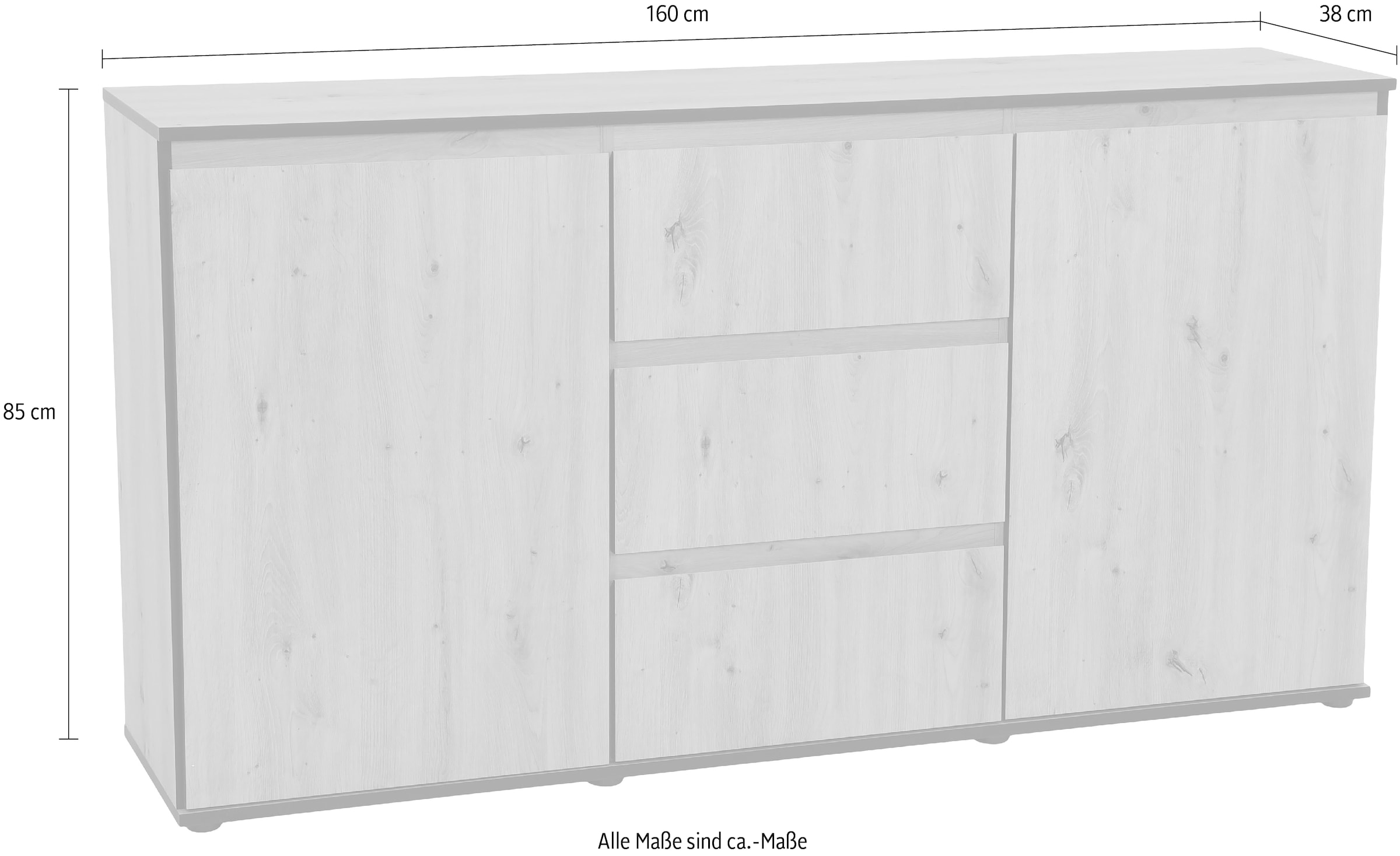 HELA Sideboard »Ariana«, mit angeschrägten Griffmulden, Breite 160 cm