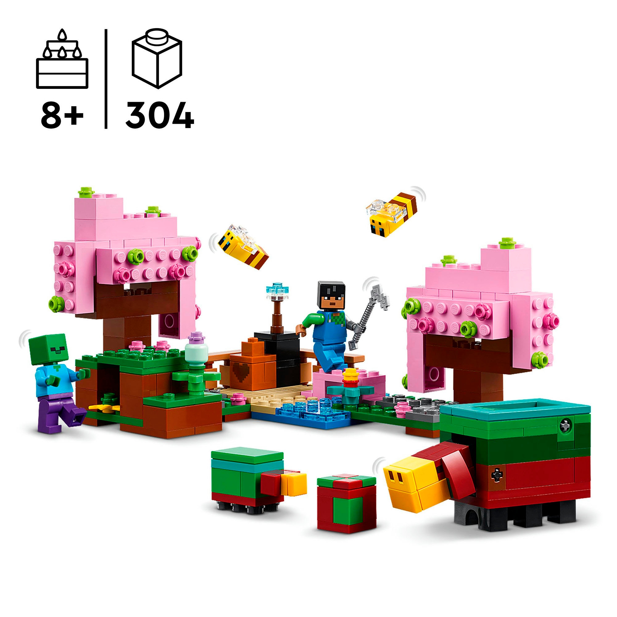 LEGO® Konstruktionsspielsteine »Der Kirschblütengarten (21260), LEGO Minecraft«, (304 St.), Made in Europe