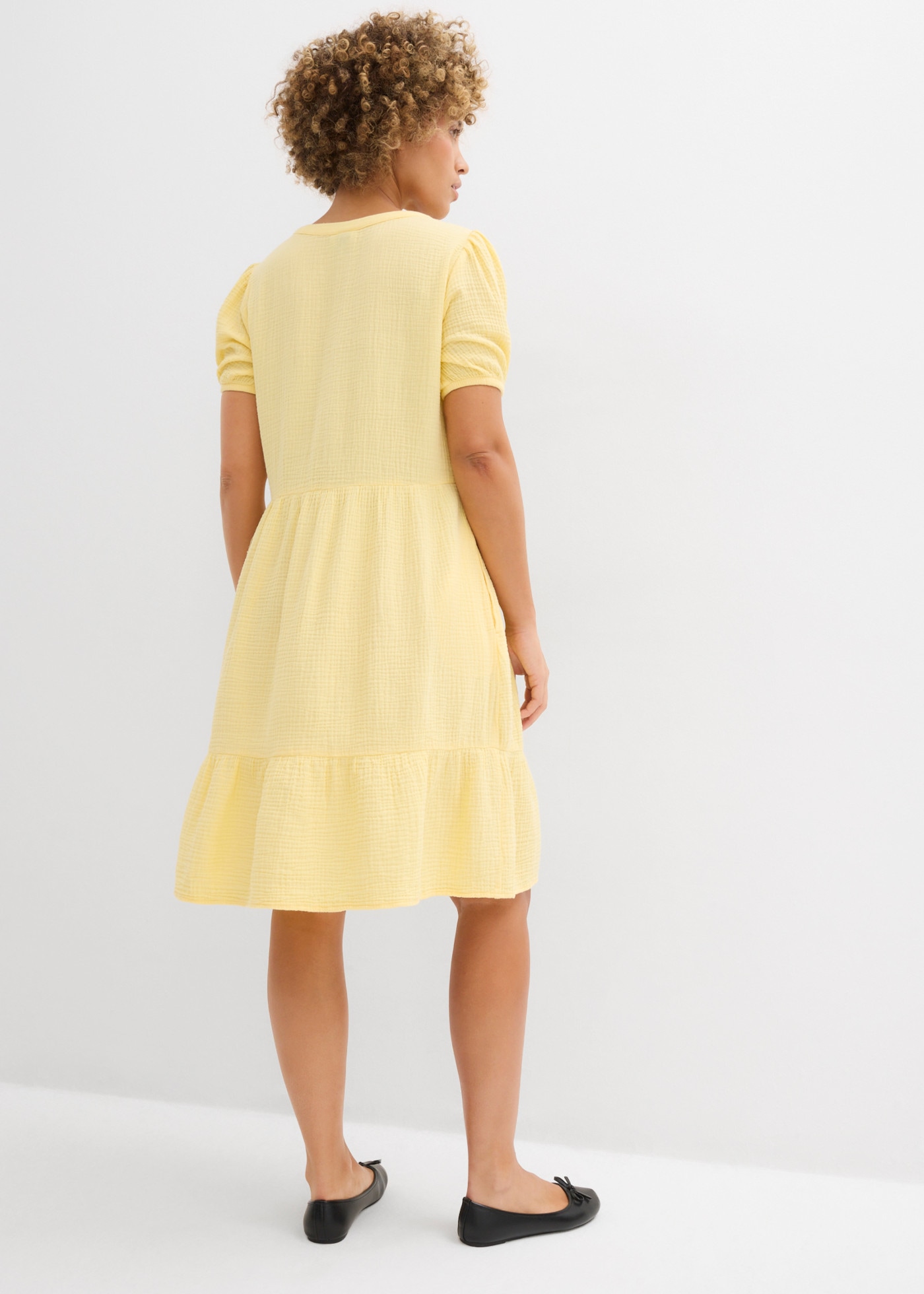 bonprix Sweatkleid für entspannten Look, Oversized-Kleid, aus Musselin, aus Baumwolle