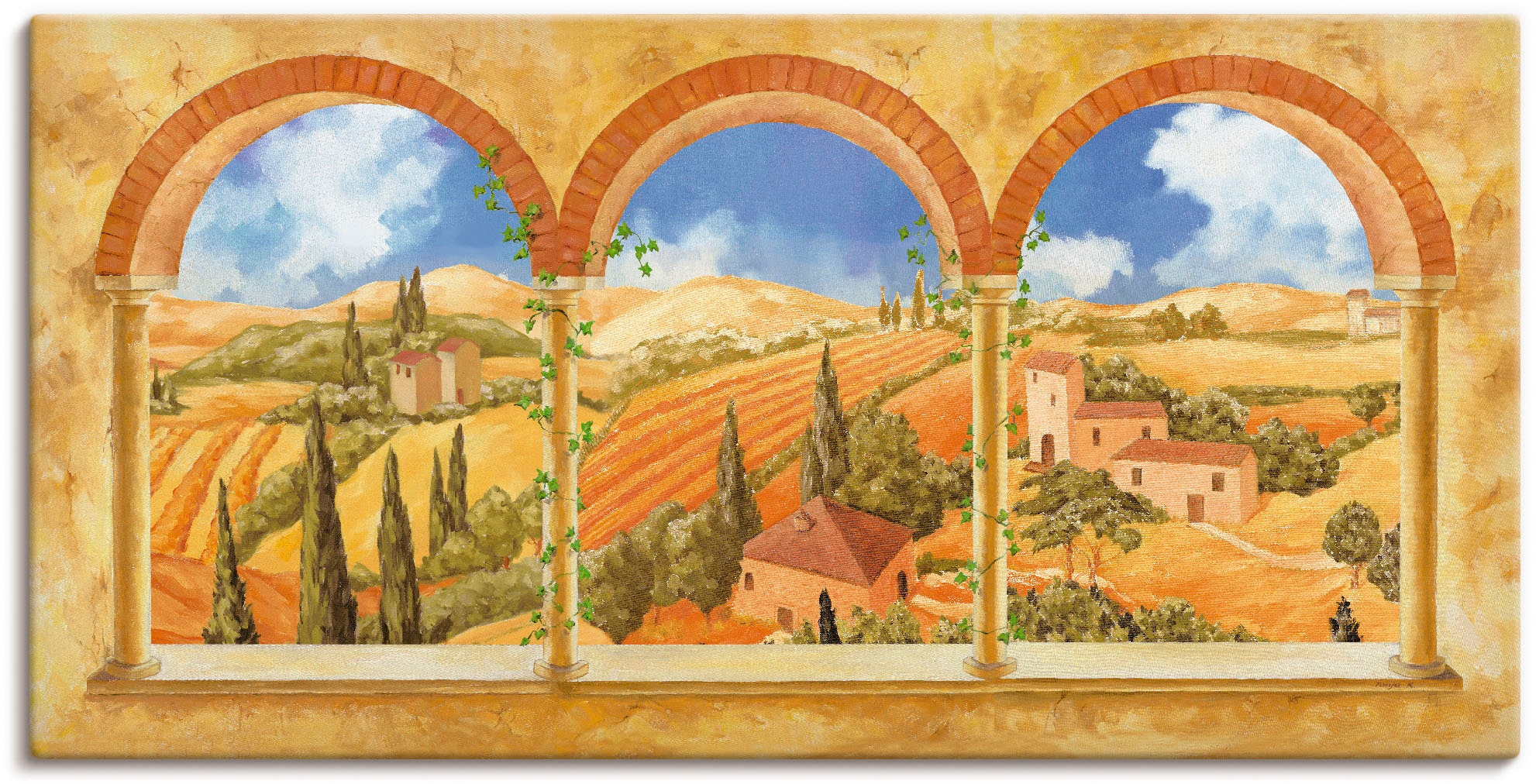 versch. Wandaufkleber in Torbögen Wandbild in »Drei oder bequem (1 Toskana«, als Alubild, die Poster Blick Fensterblick, Leinwandbild, St.), Größen kaufen Artland mit