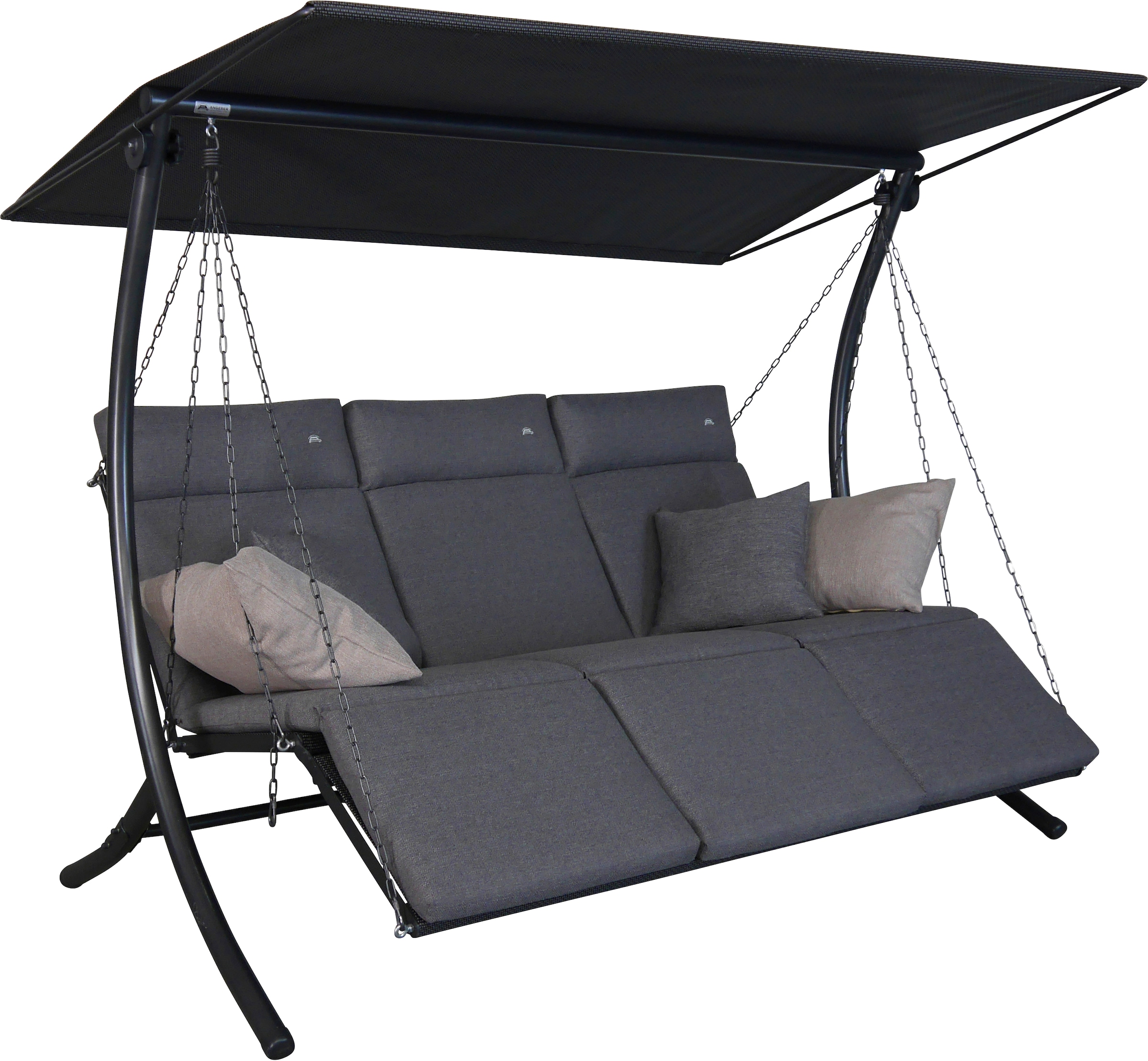 Angerer Freizeitmöbel Hollywoodschaukel "Swing Smart stone" wetterfest, verstellbare Lehne