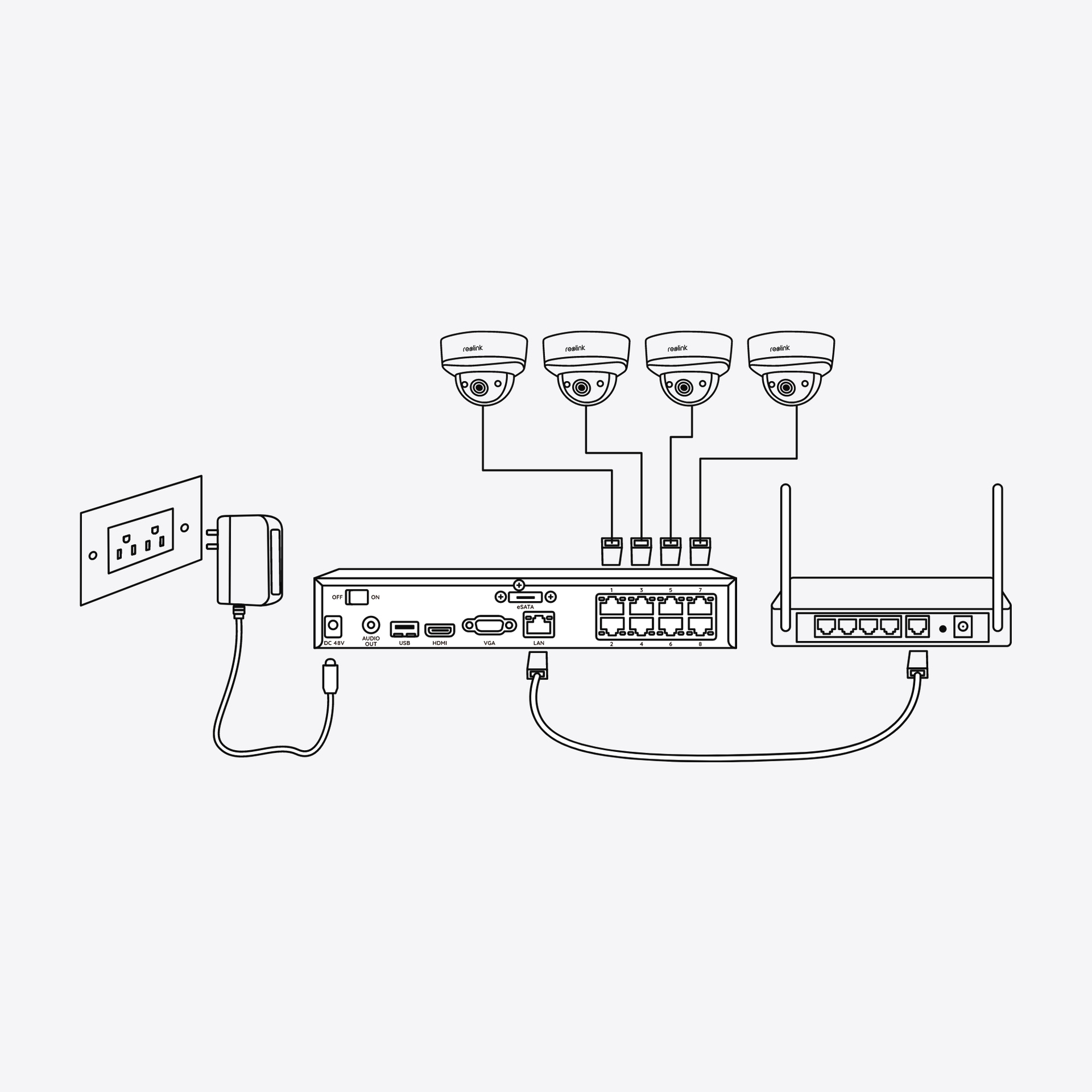 Reolink Überwachungskamera »NVS8-8MD4 - 4K UHD Sicherheitssystem, 8-Kanal NVR«, Außenbereich, 30m scharfe Nachtsicht, 24/7 Aufnahme, intelligente Erkennung