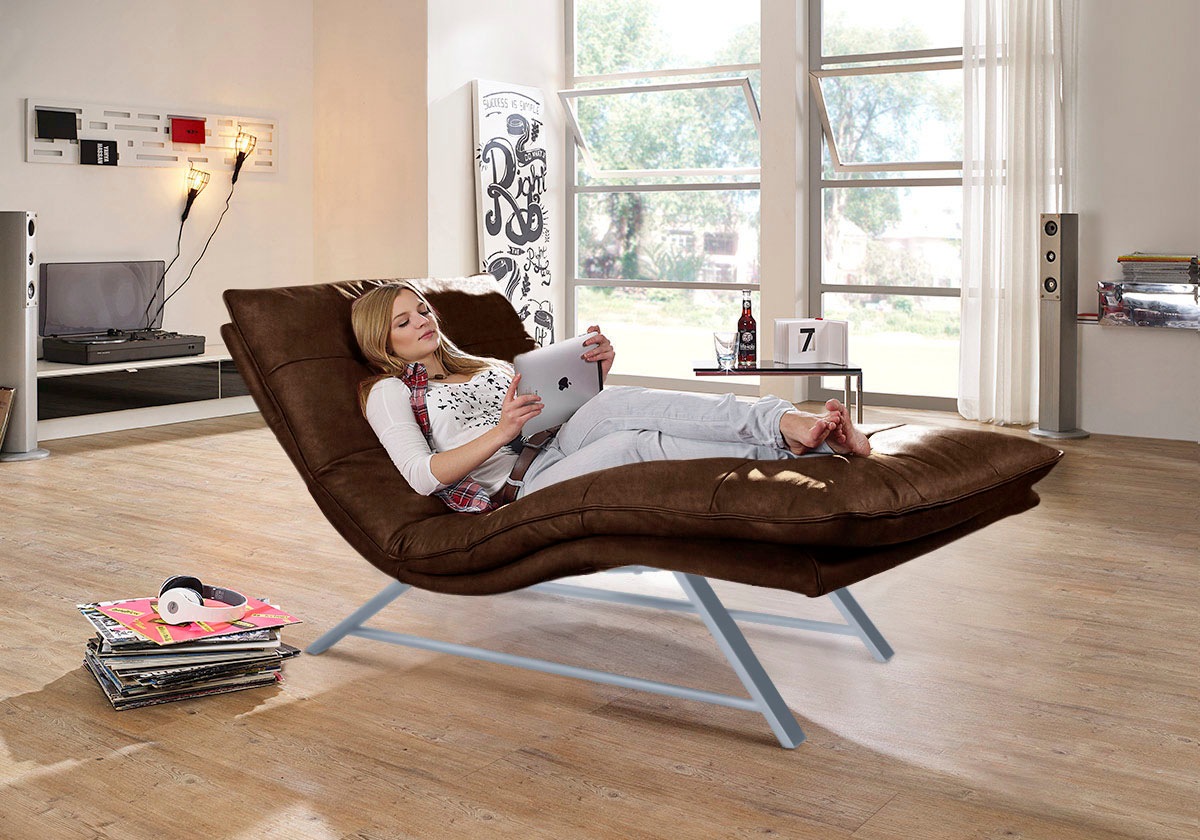 W.SCHILLIG Relaxliege »daily dreams«, in Waffelkissen-Optik, wahlweise mit Motor, Kufengestell, in 2 Breiten