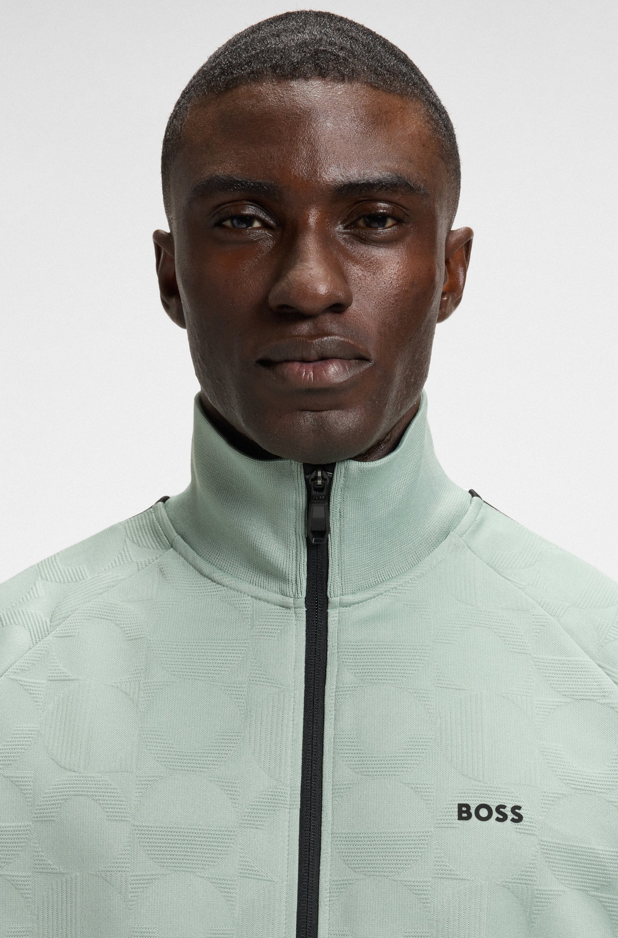 BOSS GREEN Sweatjacke »Skarley Strip«, mit dezentem Muster