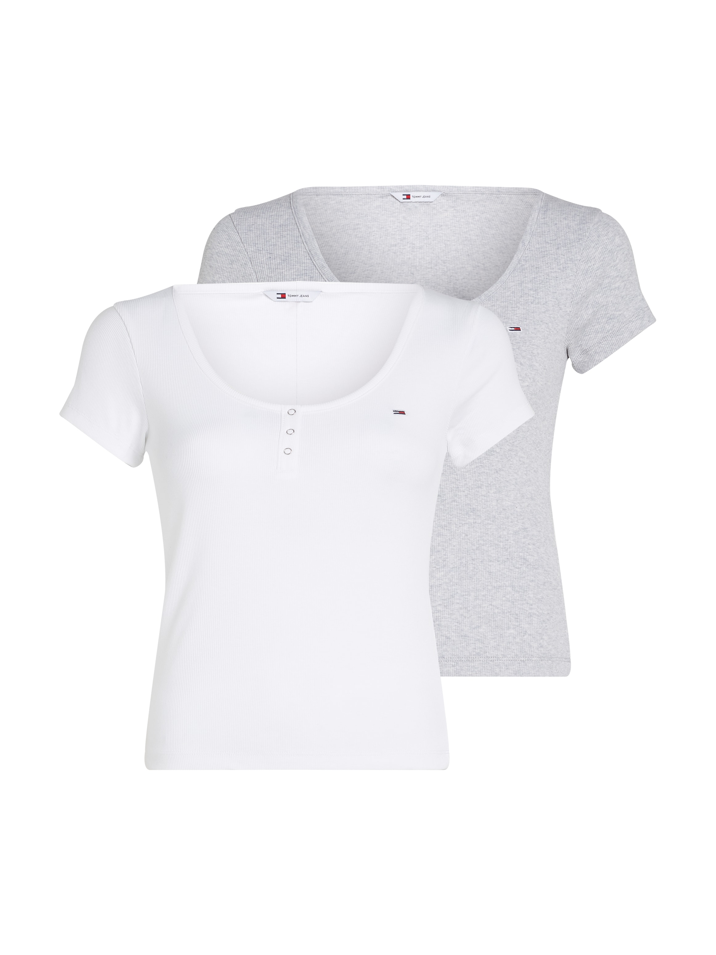 T-Shirt »TJW 2PACK HENLEY SS RIB TEE«, mit Tommy Jeans Markenlabel