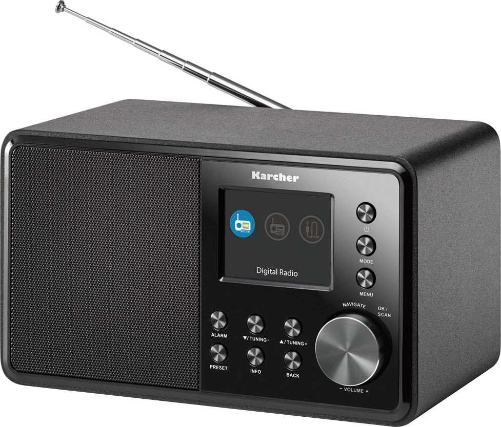 Karcher Digitalradio (DAB+) »DAB 3000«, (Digitalradio (DAB+)-FM-Tuner mit RDS-UKW mit RDS 3 W), FM-Tuner mit RDS, UKW mit RDS, 3 W, Radio mit Farbdisplay, AUX-Eingang