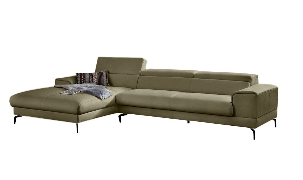 W.SCHILLIG Ecksofa »piedroo, Designsofa mit tollem Sitzkomfort, bequem, L-Form«, Kopfteilverstellung, wahlweise mit Sitztiefenverstellung, Breite 343cm
