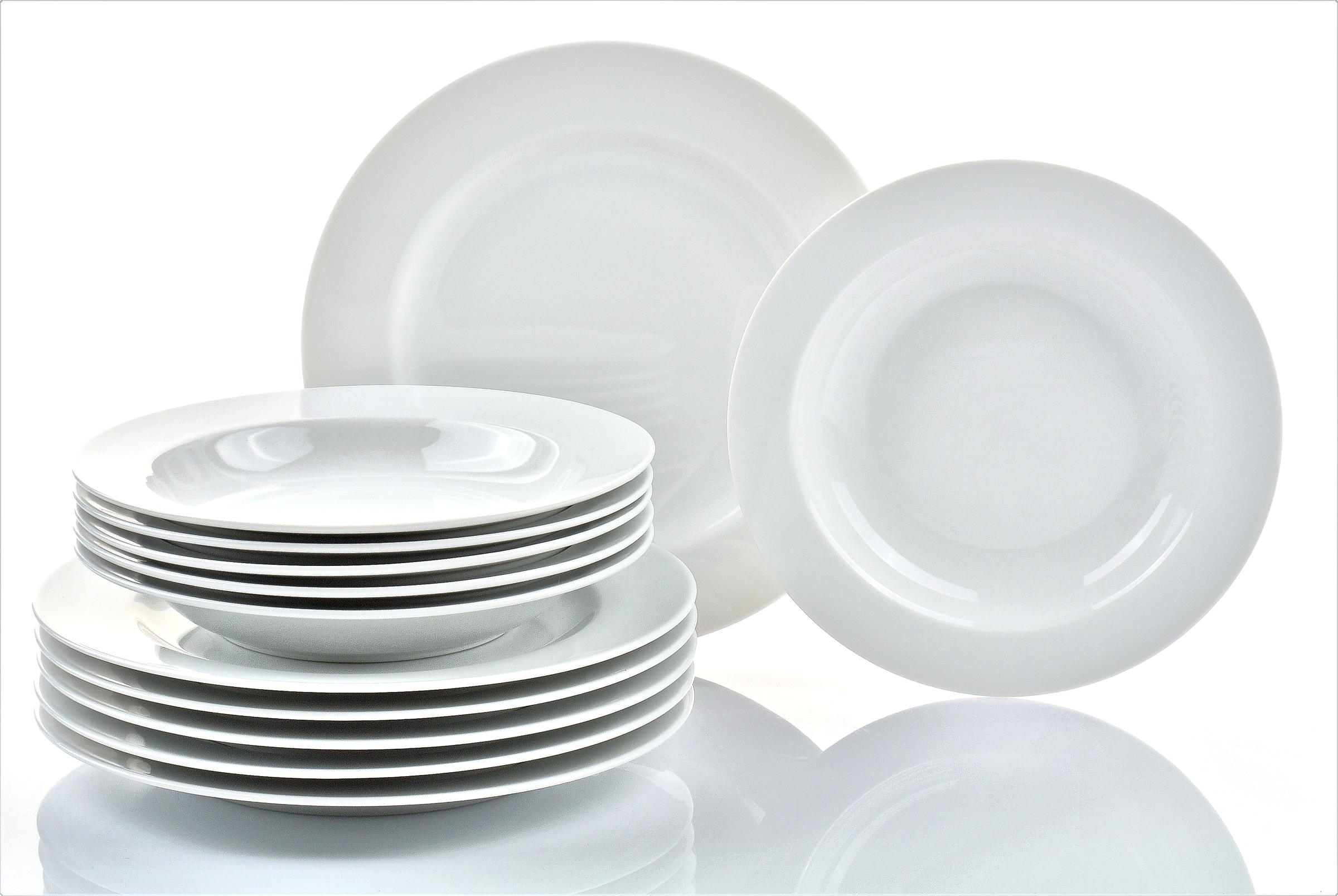 Retsch Arzberg, Tafelservice »HEIKE WEISS, Geschirr-Set 12-teilig, Teller-Set aus Porzellan, rund« Tafelgeschirr in zeitlosem Design - für jeden 