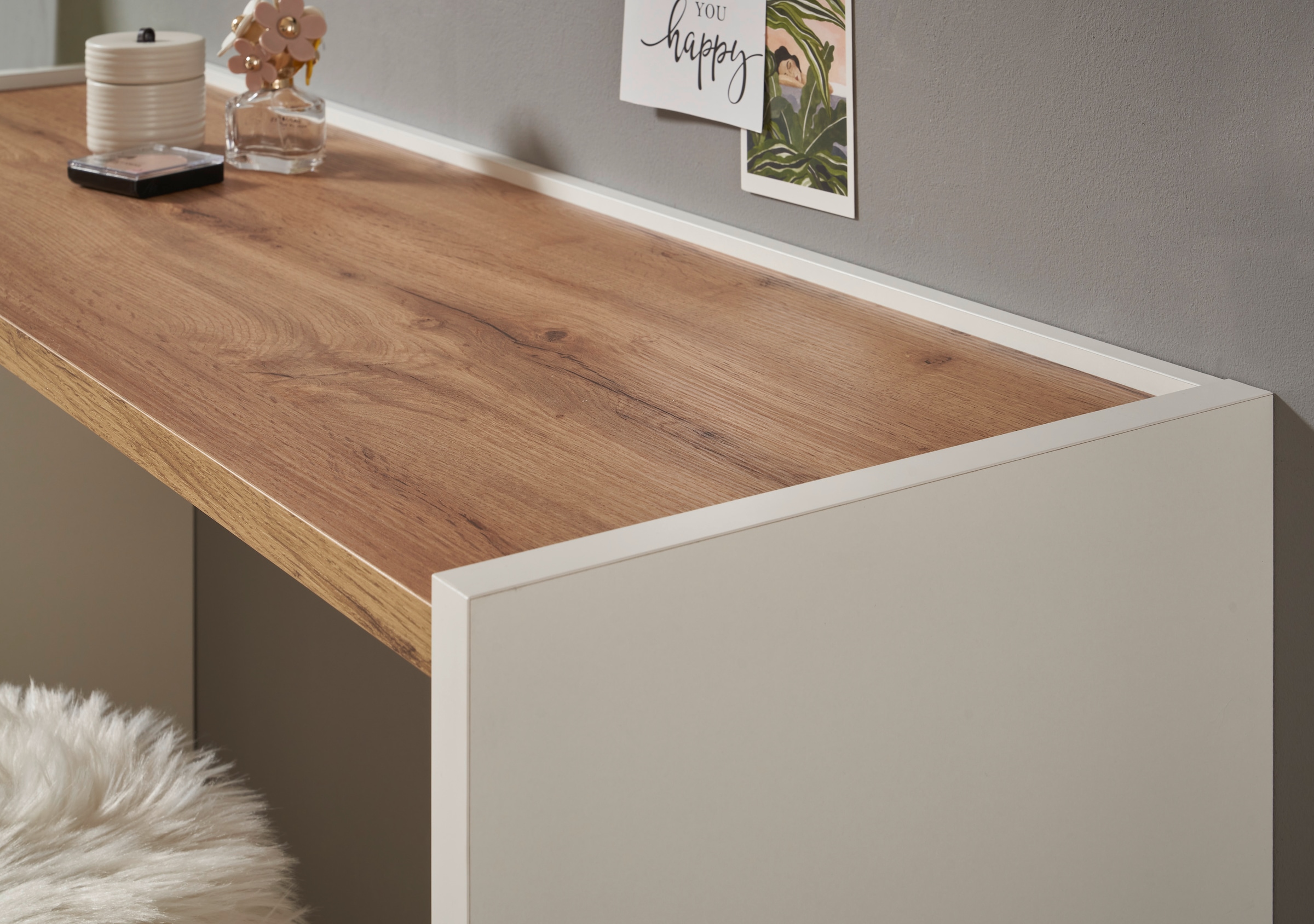 Home affaire Konsole »CiTY/GiRON, Konsolentisch, Schminktisch, Schreibtisch, Beistelltisch« in zwei Farben erhältlich, abgesenkte Tischplatte