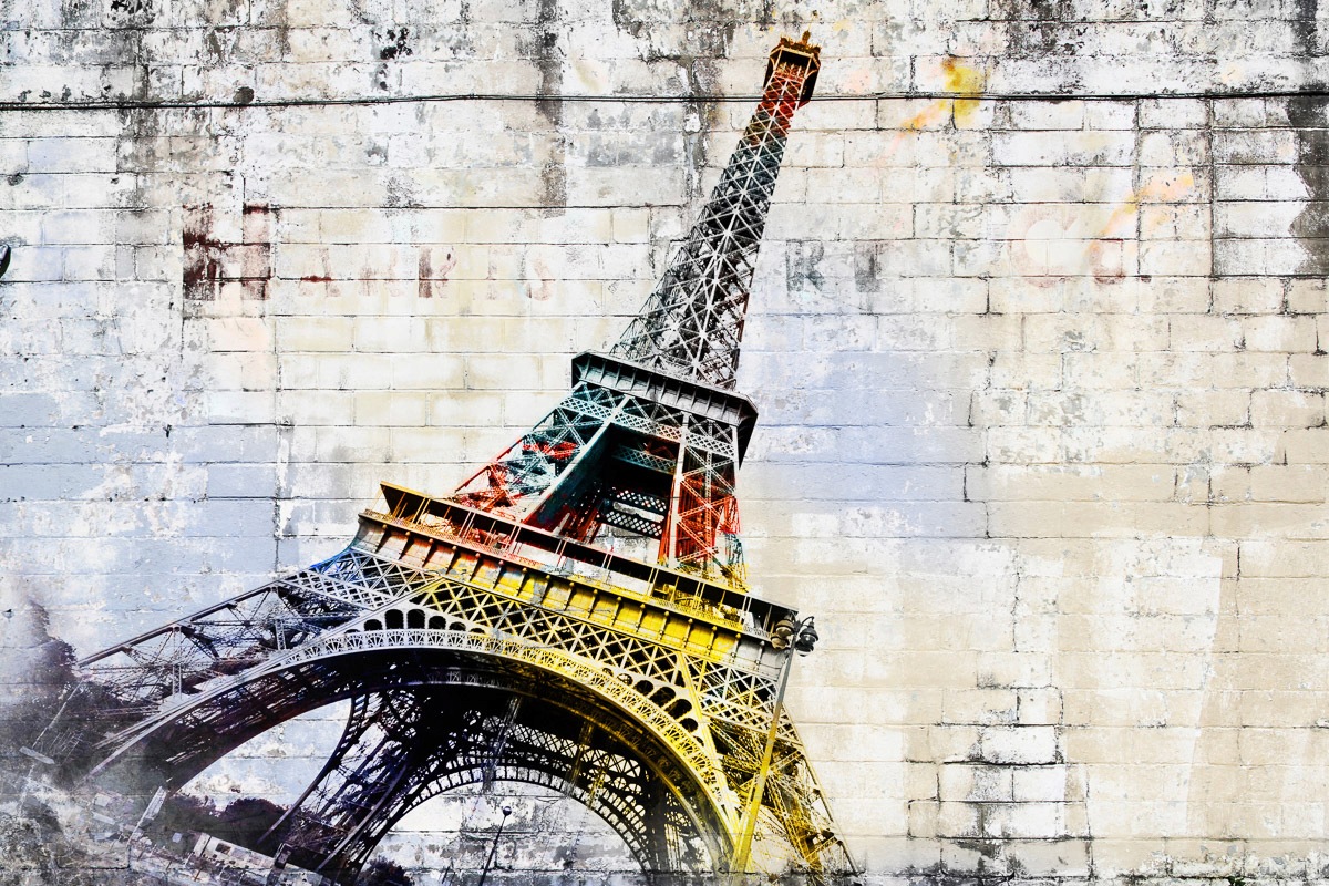 Papermoon Fototapete »Eiffelturm Graffiti«