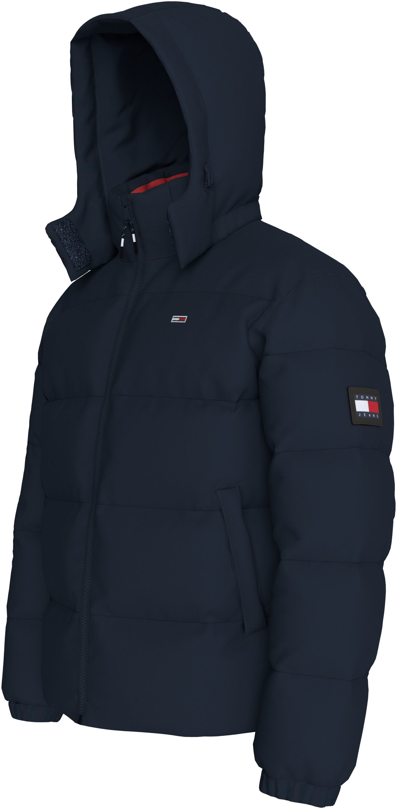 Tommy Jeans Steppjacke »TJM ESSENTIAL PUFFER JACKET«, mit Kapuze, mit Logoschriftzug in der Kapuze