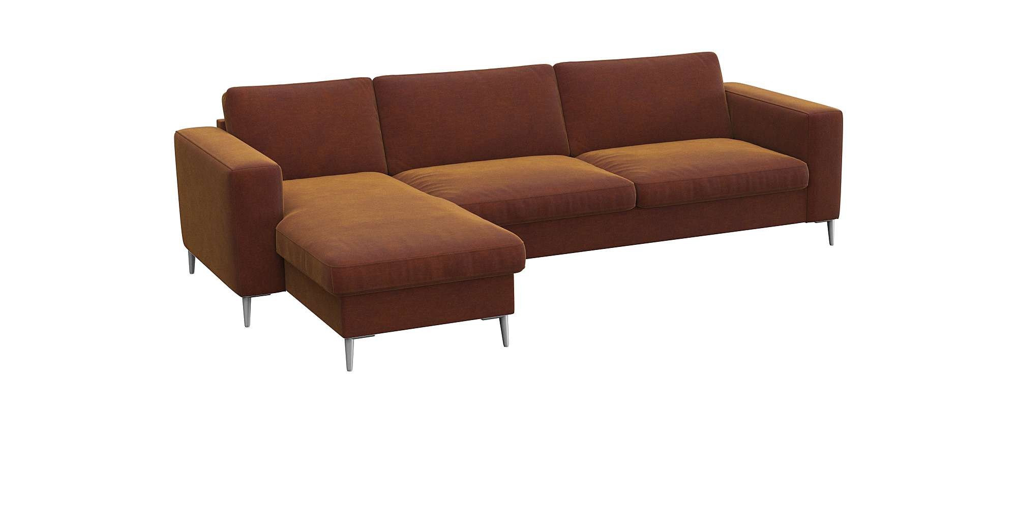 FLEXLUX Ecksofa »Fiore, super Sitzkomfort durch Kaltschaum im Sitz, L-Form«, breite Armlehnen, Kaltschaum, Füße Alu