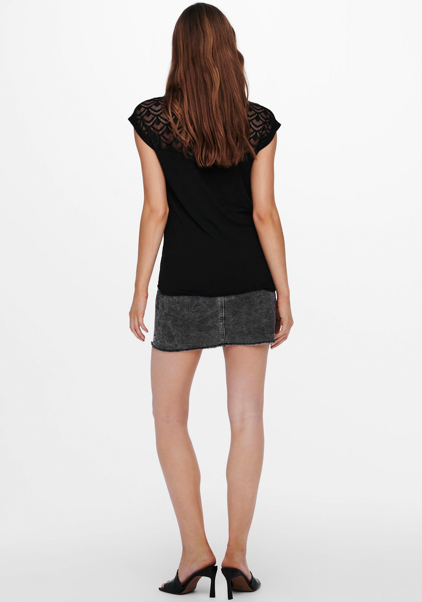 ONLY Spitzenshirt »ONLNICOLE LIFE S/S MIX TOP JRS NOOS«