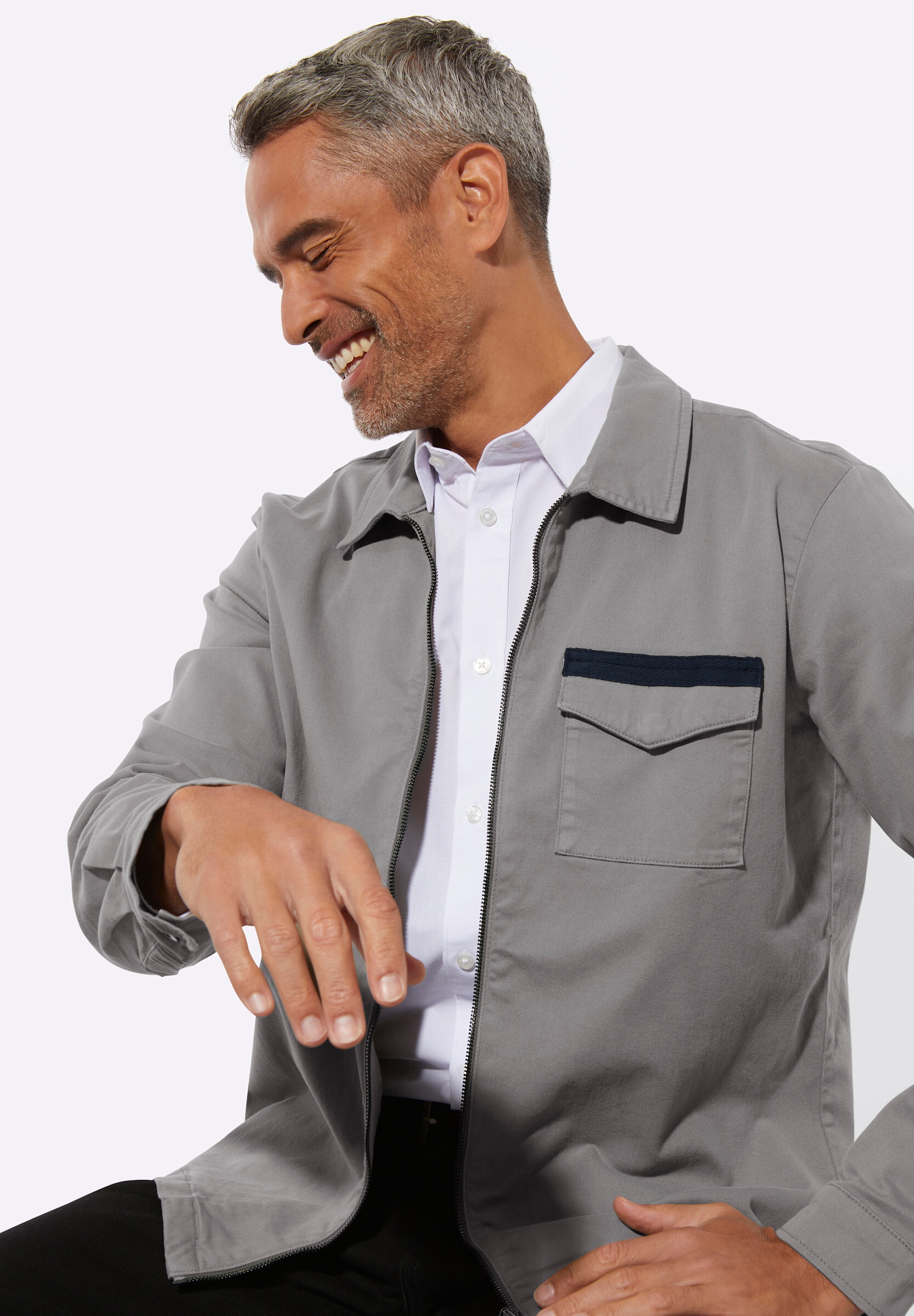 Sieh an! Jeansjacke »Twilljacke Jacke in Twill-Qualität« ohne Kapuze