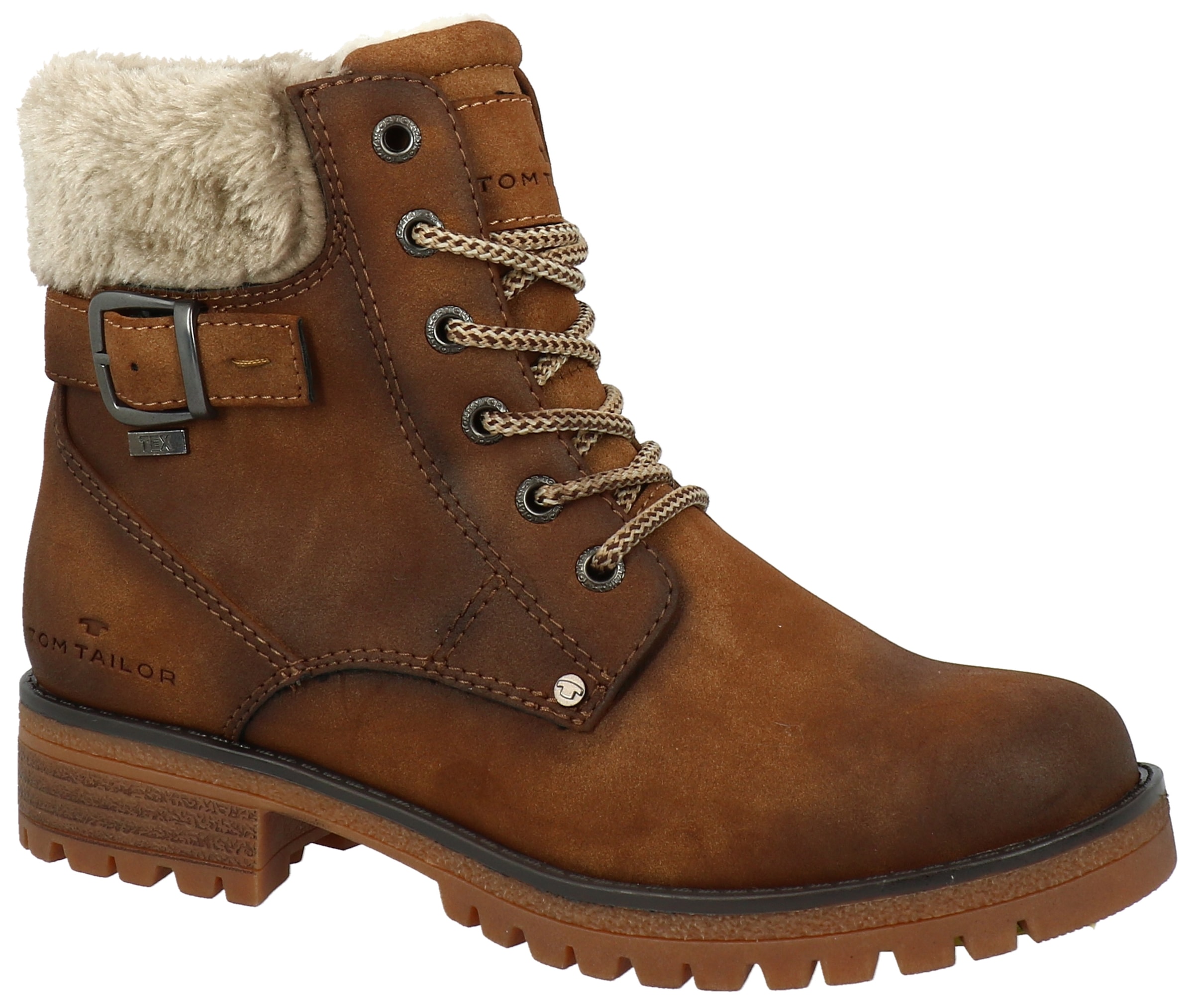 Winterboots, Blockabsatz, Schnürboots, Winterstiefelette, modische Zierschnalle