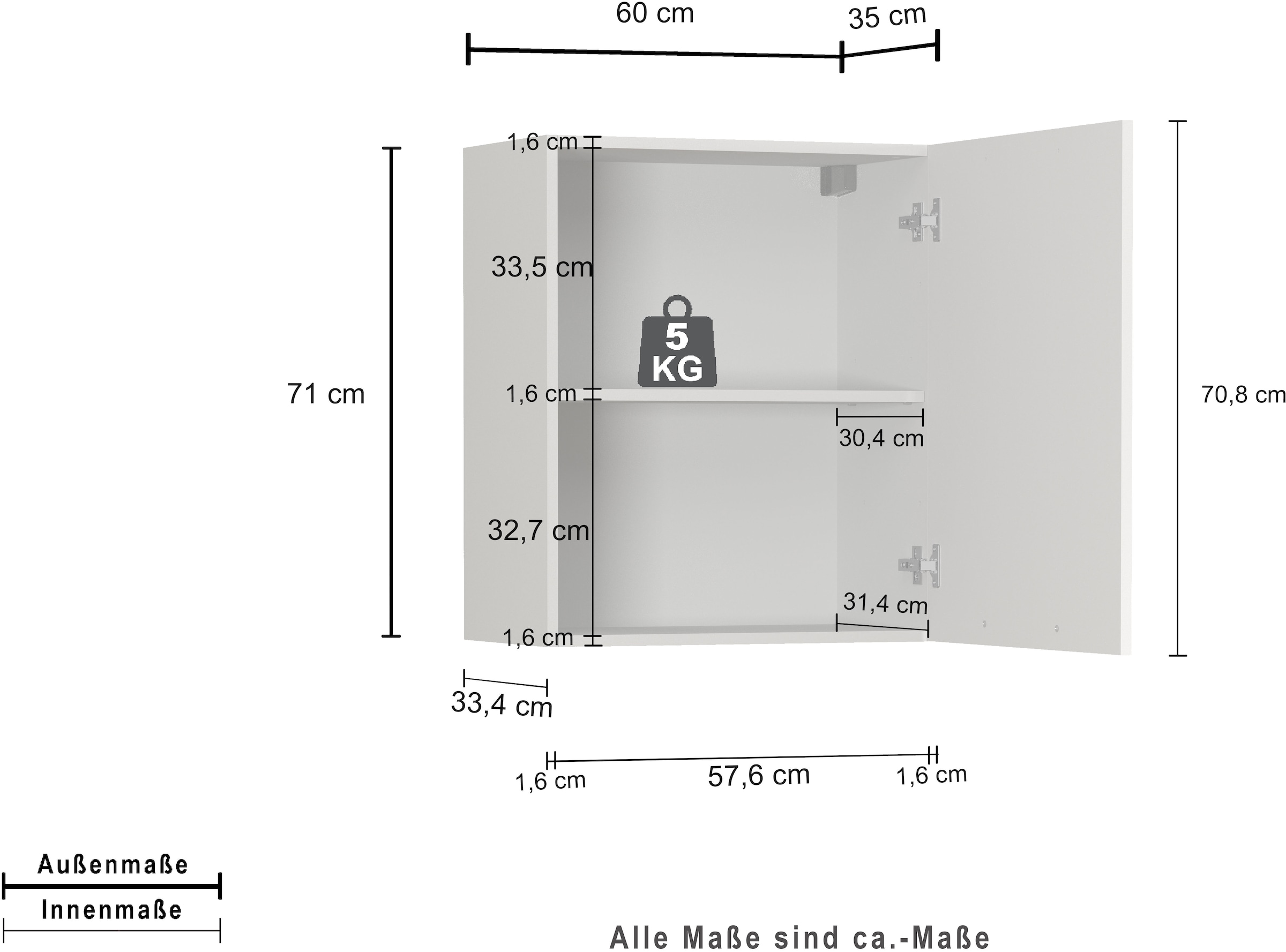 KOCHSTATION Küchenzeile »Luna, Küchenblock, Kücheninsel, Hängeschrank, Made in Italy« 3er-Set, Metallgriffe, Soft-Close-Funktion, inklusive Spüle