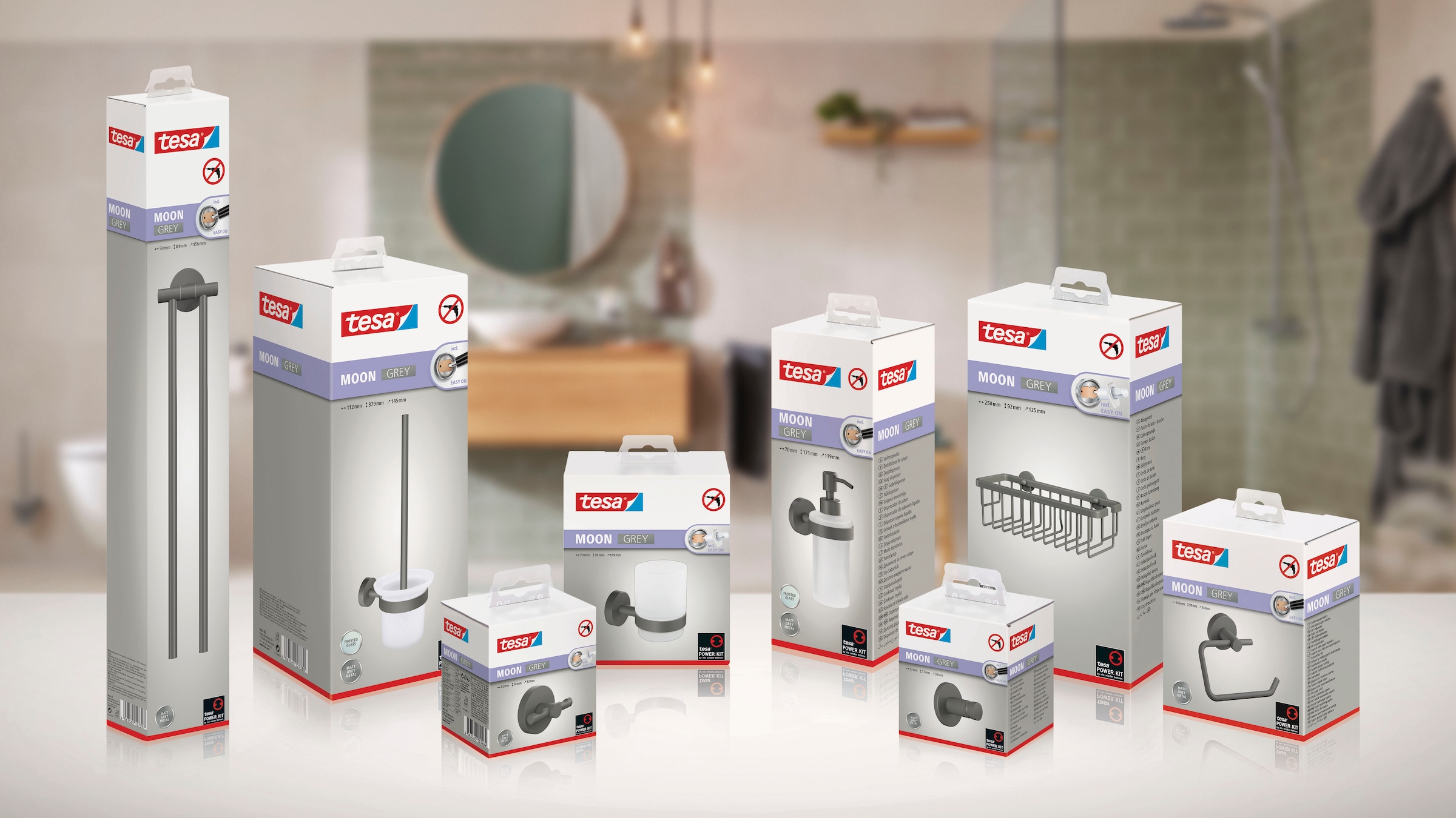 tesa Seifenspender »Seifenspender 1x tesa klaam Design-Seifenspender« chrom-weiß 12,5 cm : 7 cm : 17 cm