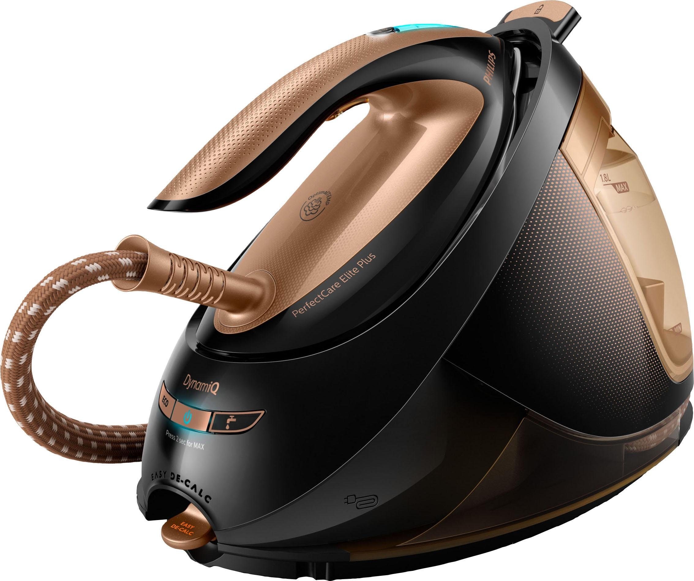 Philips Dampfbügelstation »GC9682/80 PerfectCare Elite Plus«, inkl. Bügelbrett GC221/98, T-IonicGlide Premium-Bügelsohle