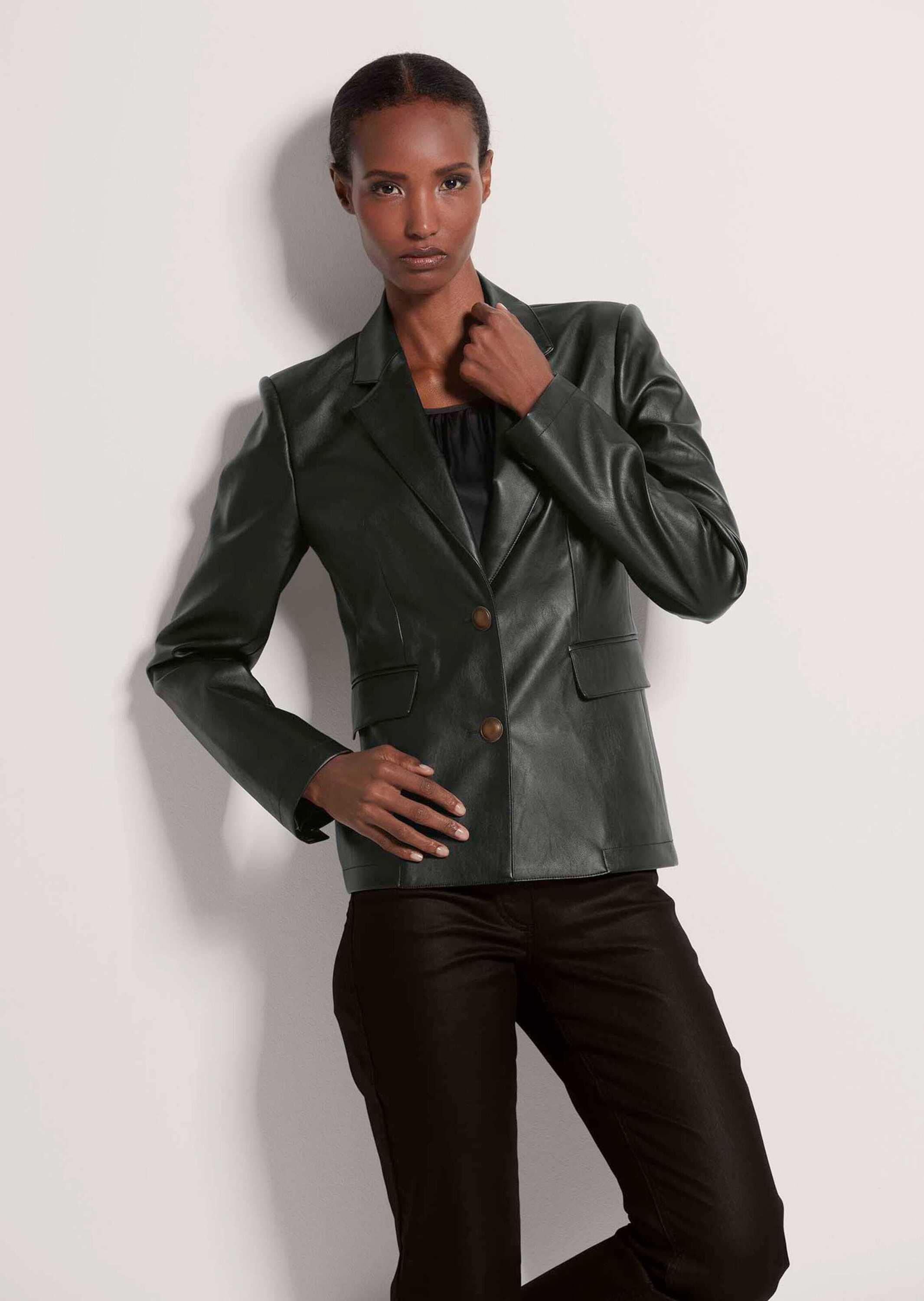MADELEINE Jackenblazer »Lederblazer Blazer aus Leder-Imitat«