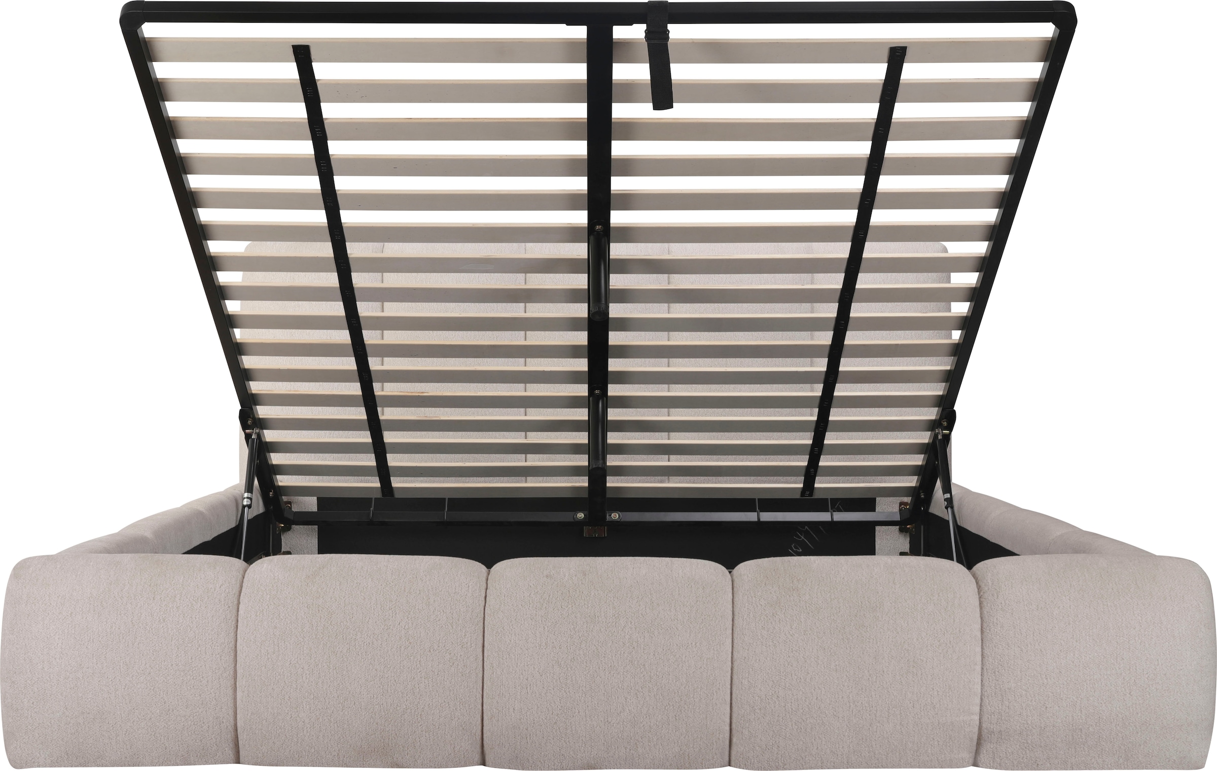 Home affaire Polsterbett »MERLINDA in der Breite 180cm, inkl. Lattenrost und Bettkasten« gepolstertes Kopfteil und Rahmen, Bezug im Chenillecharakter