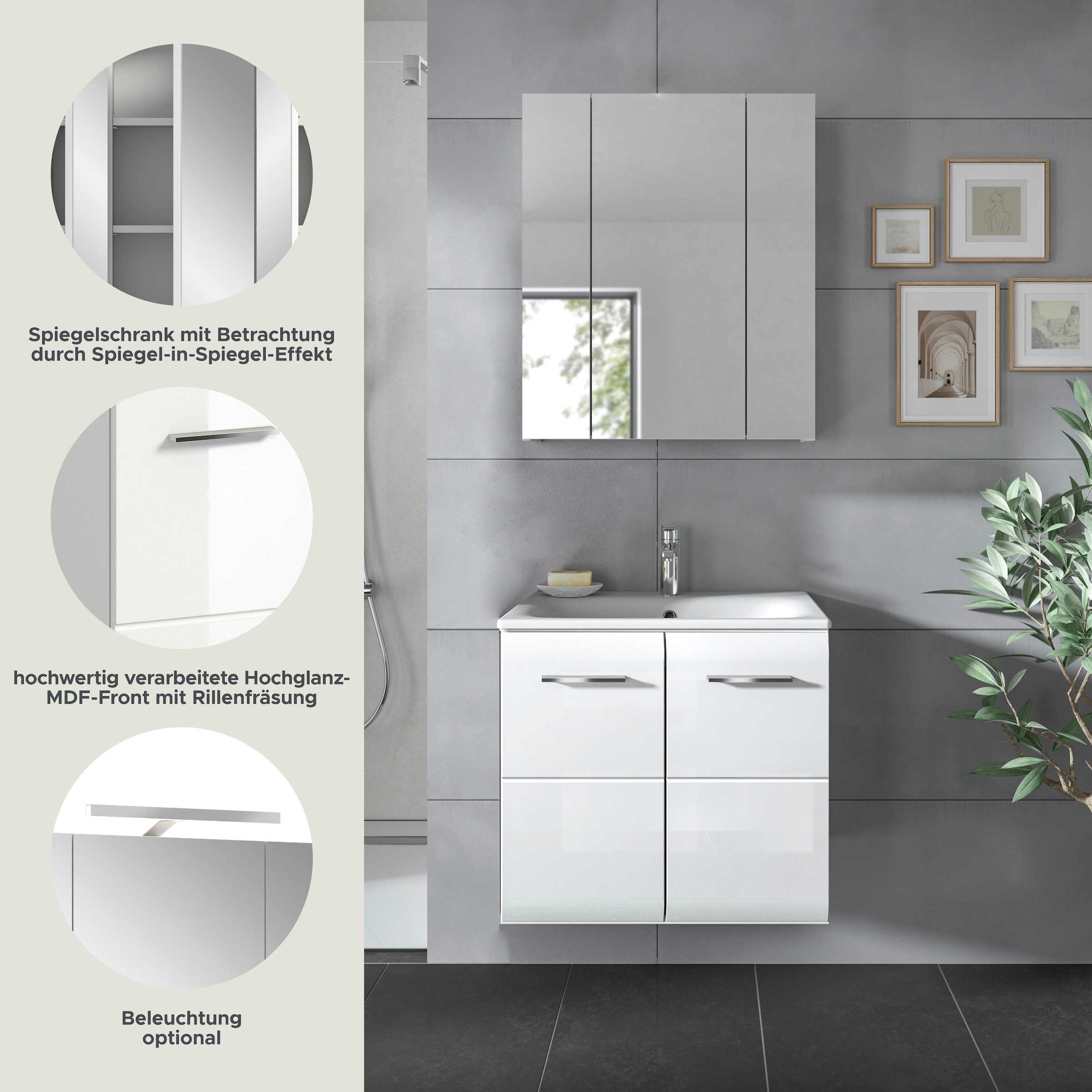 INOSIGN Badezimmer-Set Set, 3 Stk. tlg.