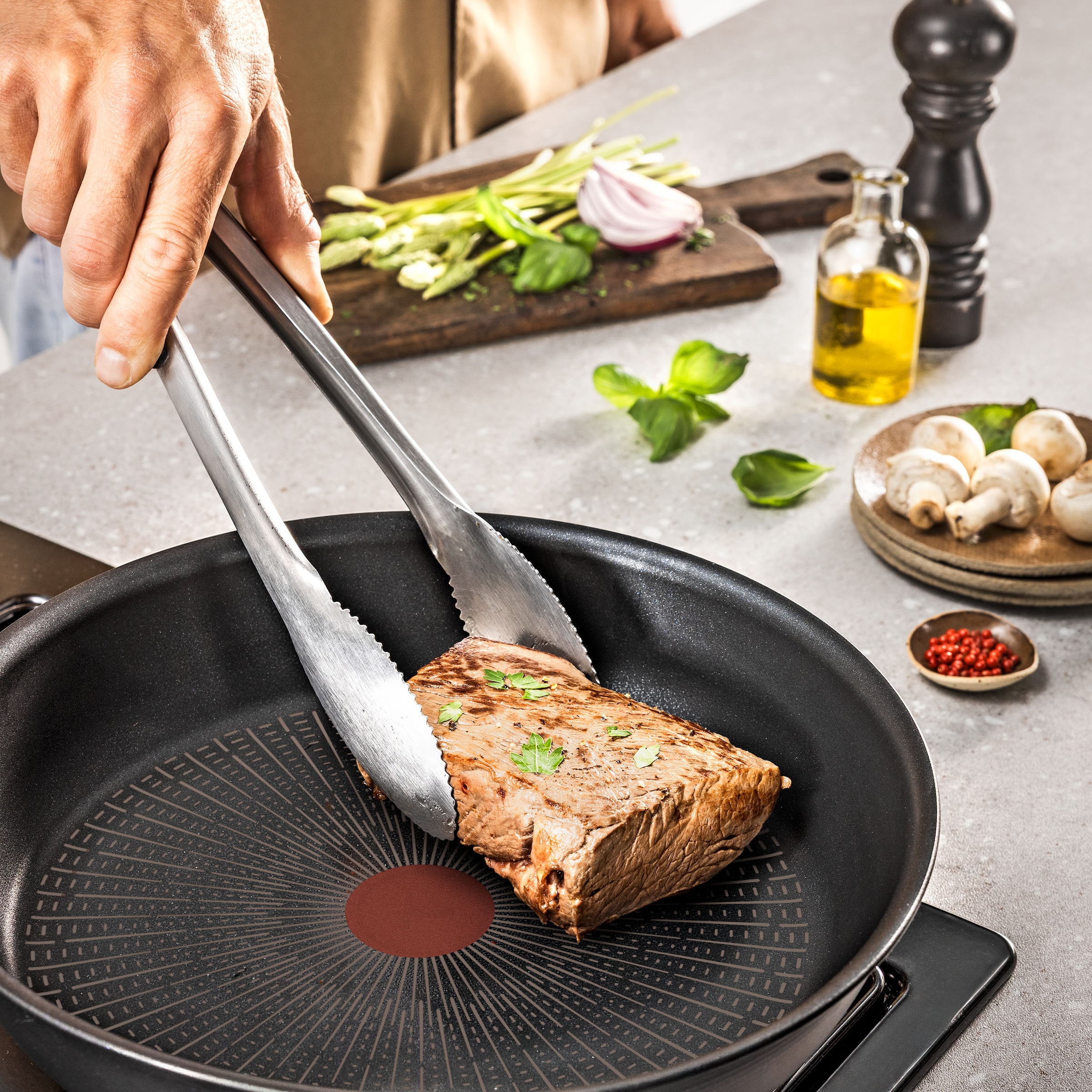 Tefal Bratpfanne »Experience« Aluminium 1 tlg. FusionCore Antihaftversiegelung, Induktion, Temperaturanzeiger