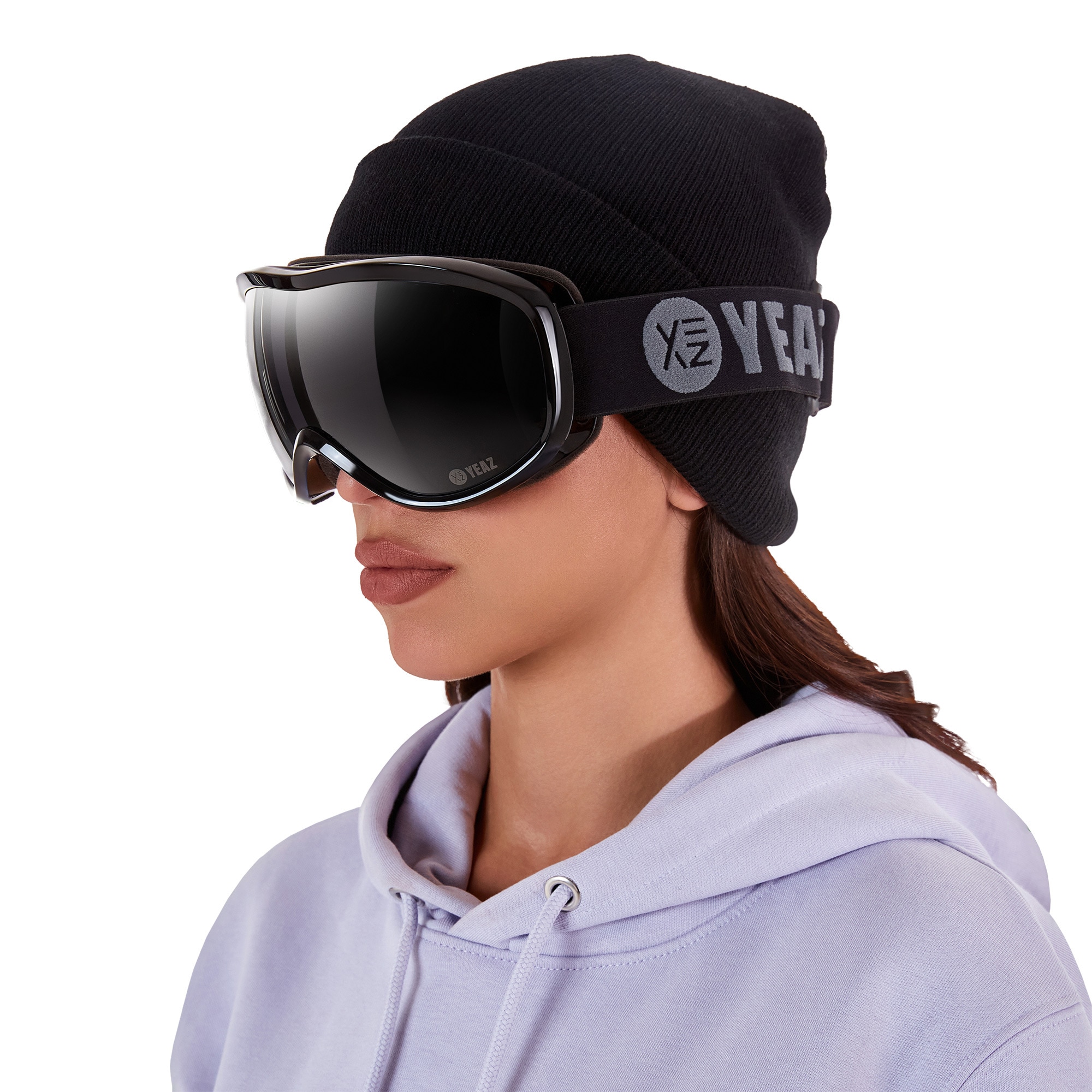 YEAZ Snowboardbrille »Ski- und Snowboard-Brille schwarz/schwarz STEEZE«