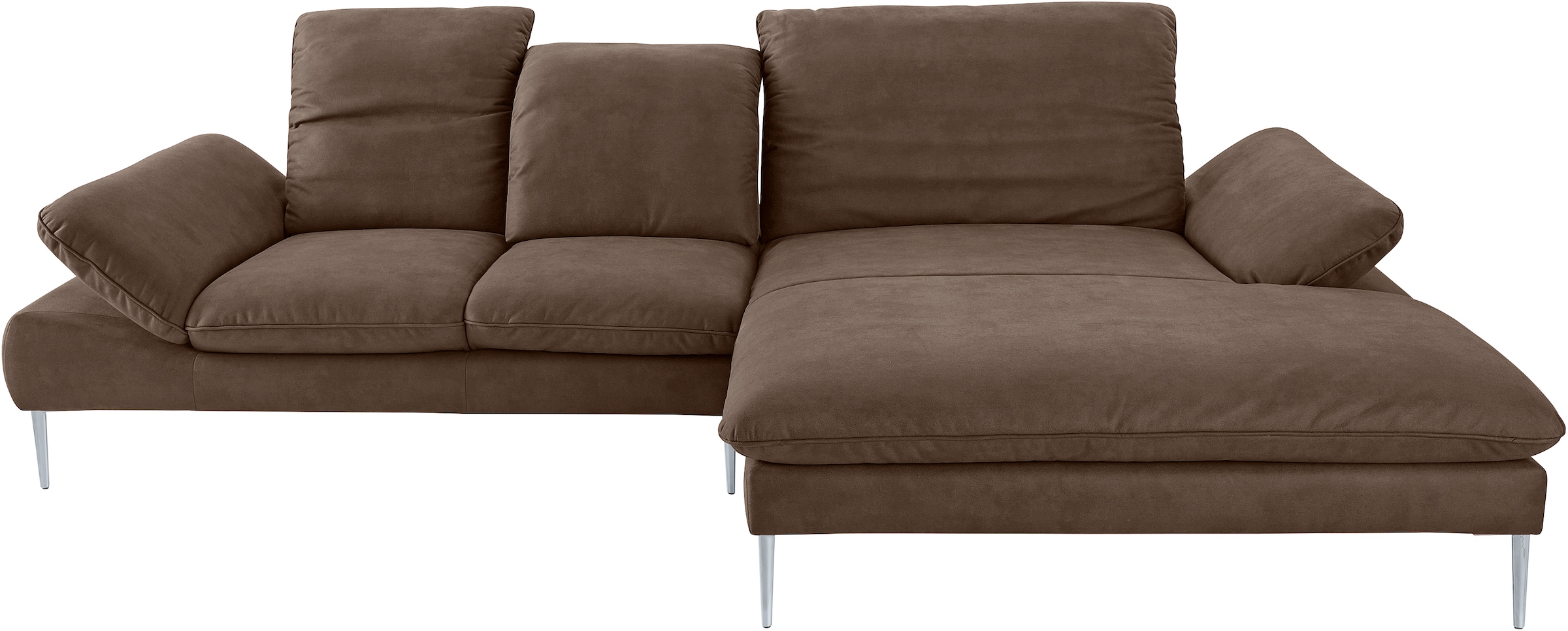 W.SCHILLIG Ecksofa »enjoy&MORE, Designsofa, elegant und bequem, L-Form« mit Sitztiefenverstellung, Füße silber matt, Breite 310 cm