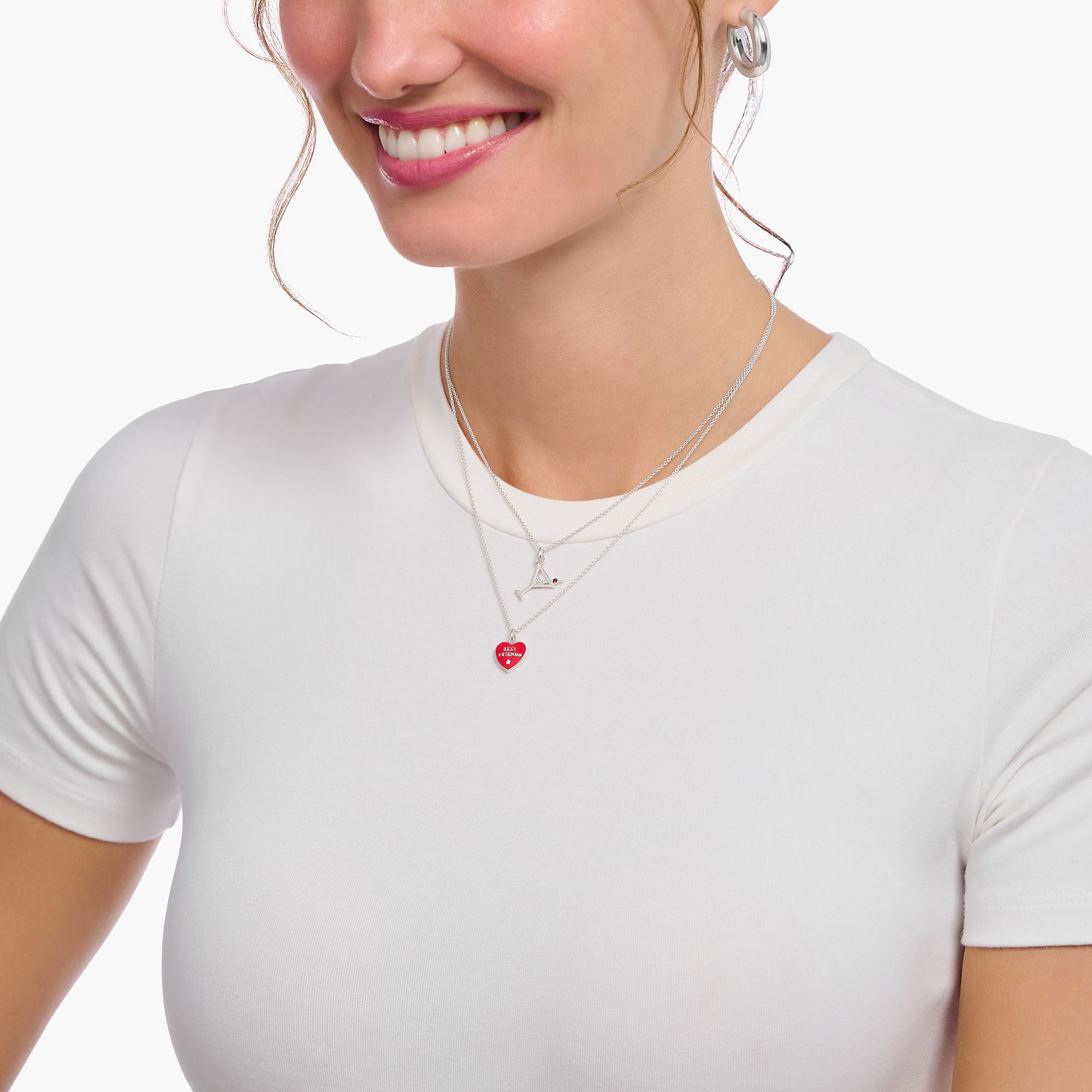 THOMAS SABO Kette mit Anhänger »Cocktail-Anhänger, KE2232-013-27-L45V«, mit Zirkonia (synth.), Korund (synth.)