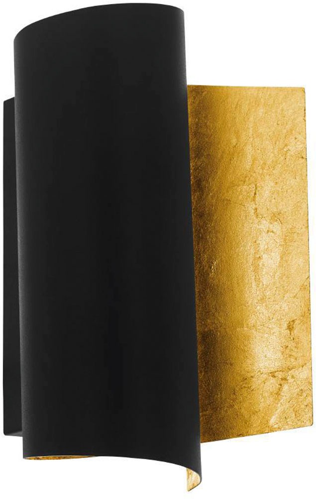 EGLO Wandleuchte »FALICETTO Wandlampe, schwarz-gold, Metall, exkl. Leuchtmittel E27«, 1 flammig, Leuchtmittel E27 | ohne Leuchtmittel, Flurlampe, Wohnzimmerlampe, Industrial, eingedreht, 16x25x11,5cm
